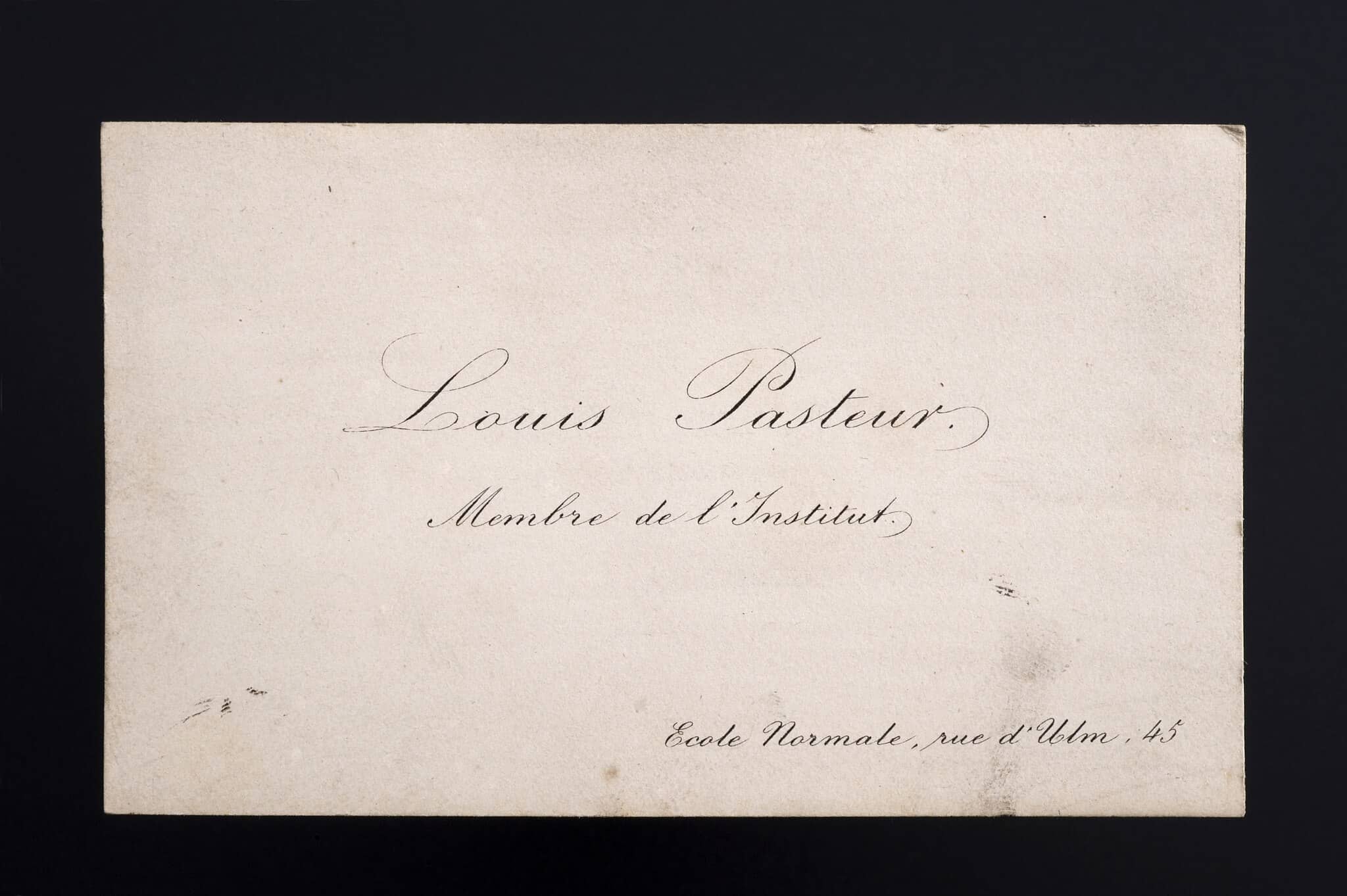 Louis Pasteur's visiting card