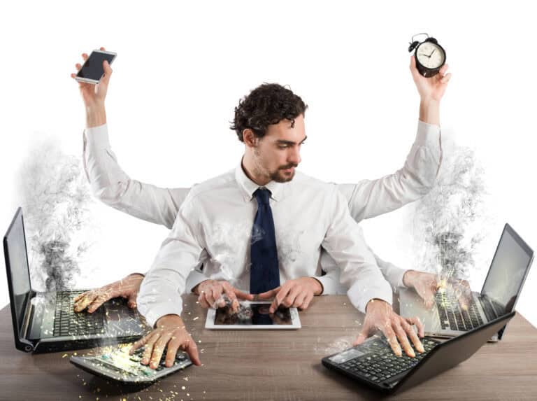 Businessman stressed out from work