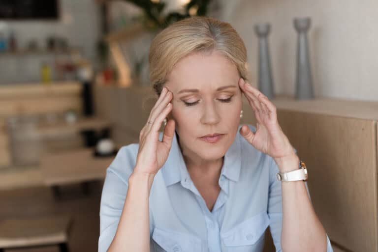 Stressed mature woman