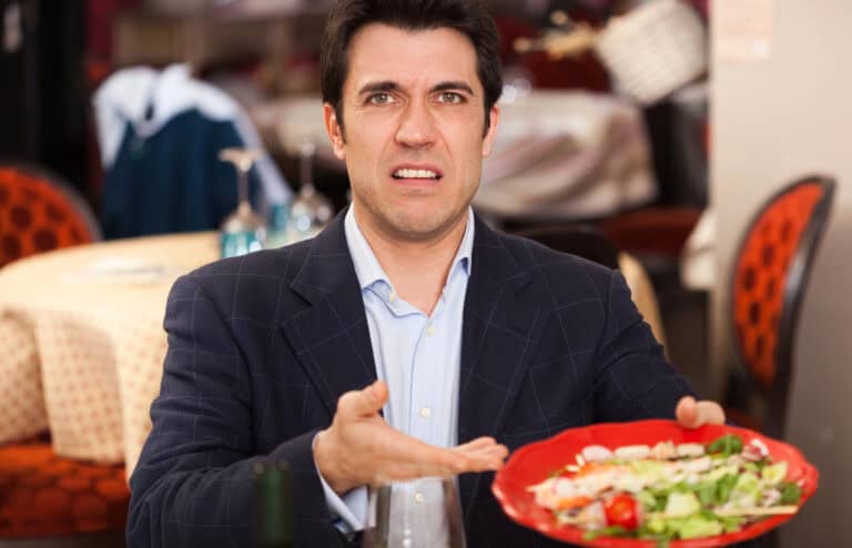 Man complaining for the bad food