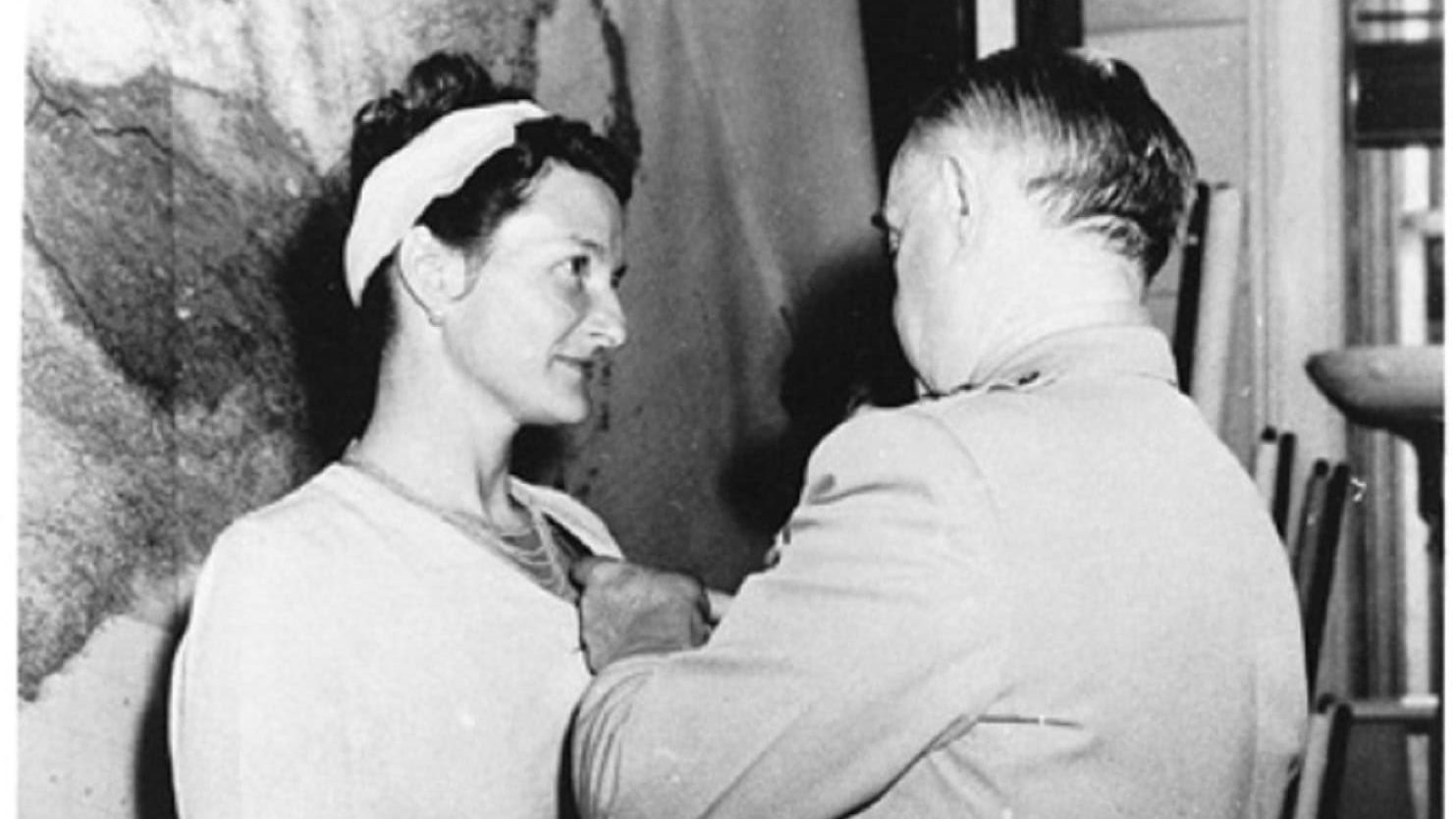 Virginia Hall with Gen. William Donovan