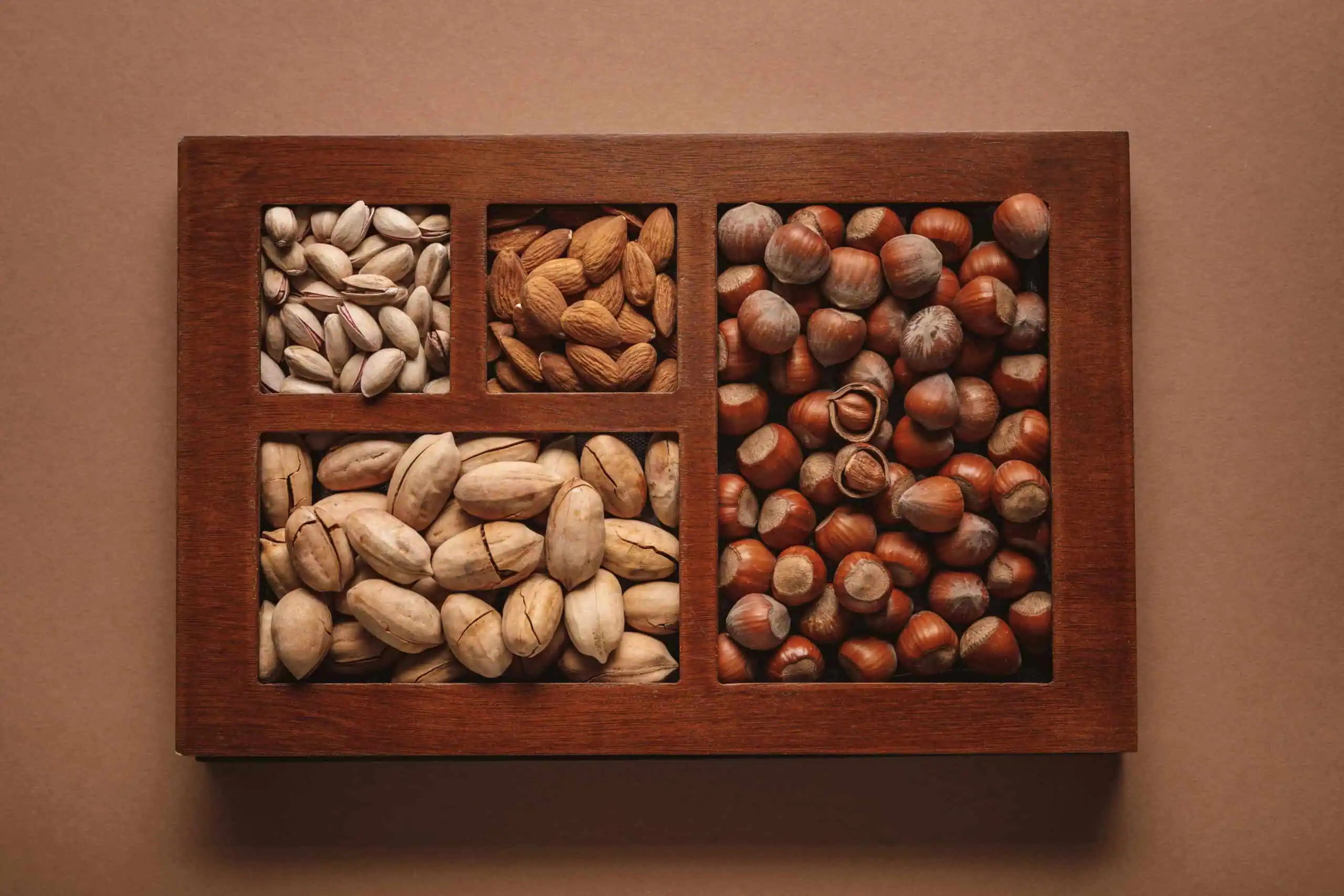 assortment of various nuts in box