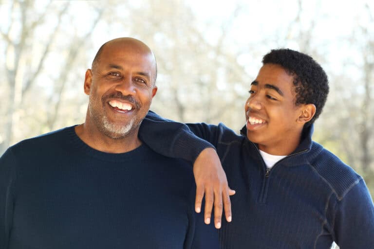 African American Father and son