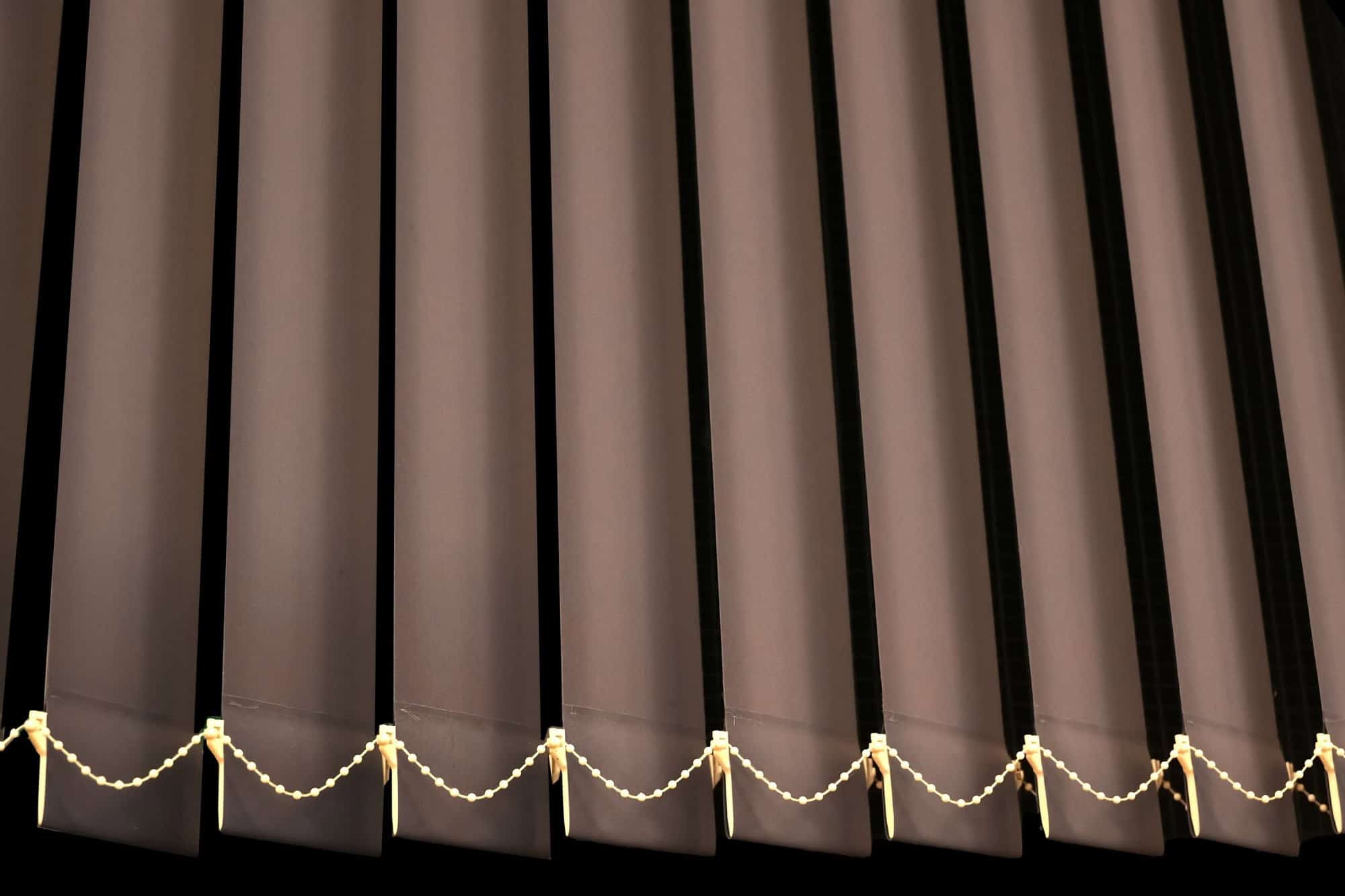 Vertical blinds for window close up