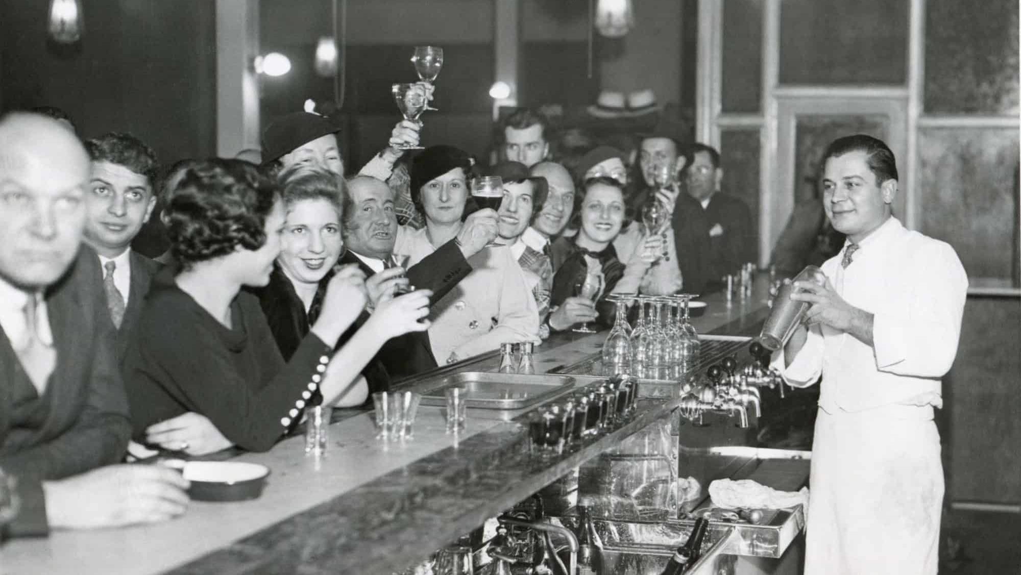 Customers at a Philadelphia bar after Prohibition's end, Dec. 1933.