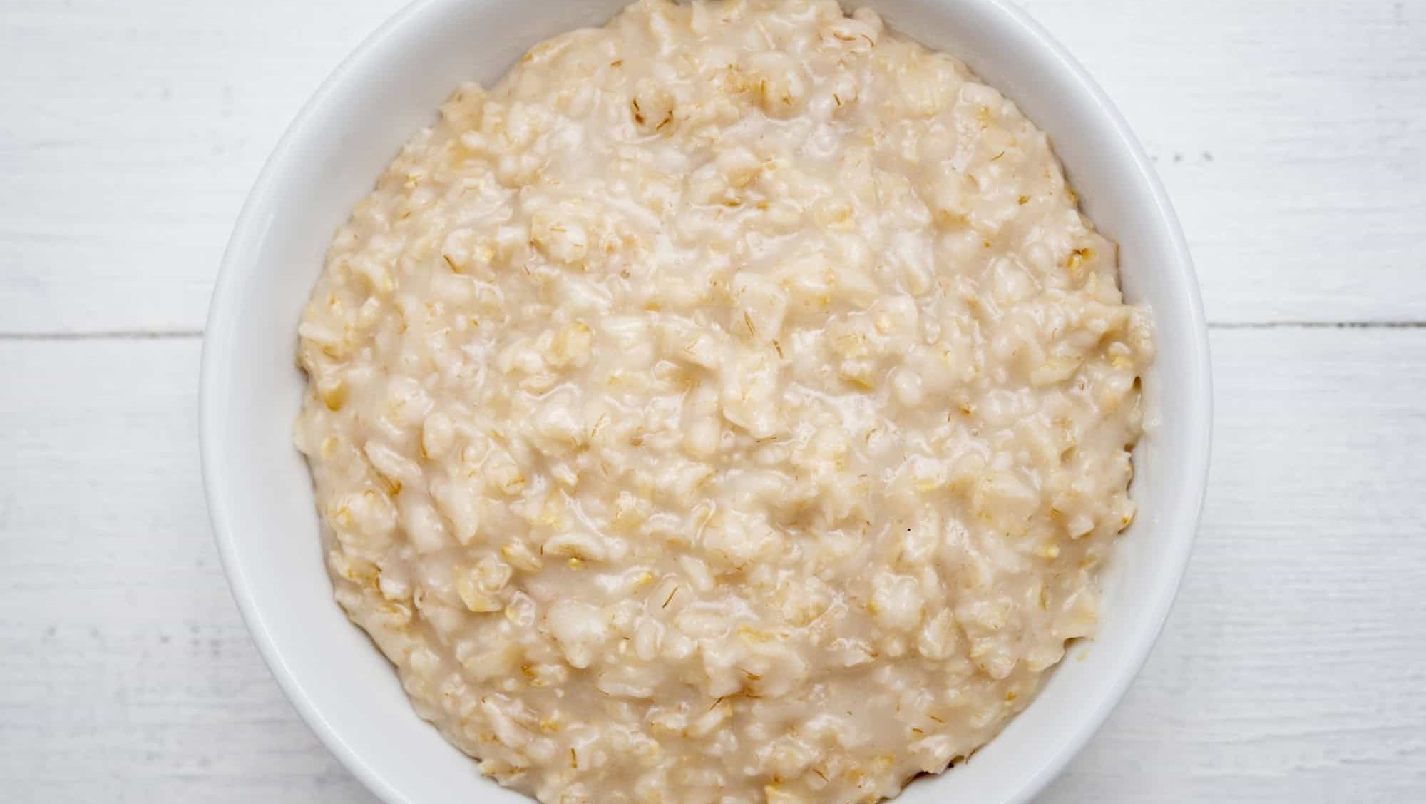 Top view of oats porridge