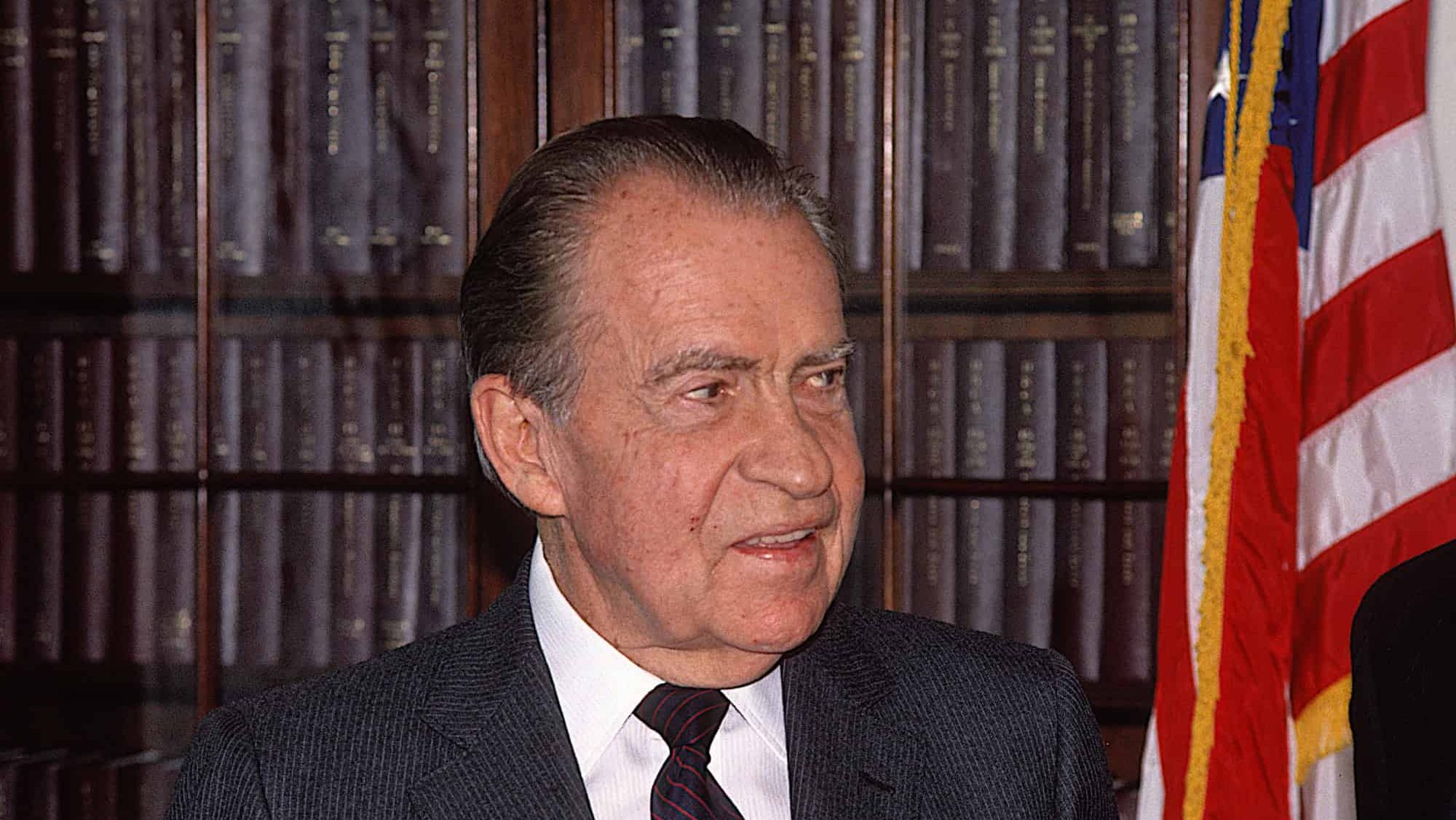 Washington, DC. USA. 1990 Former President Richard Milhous Nixon during visit to capital hill