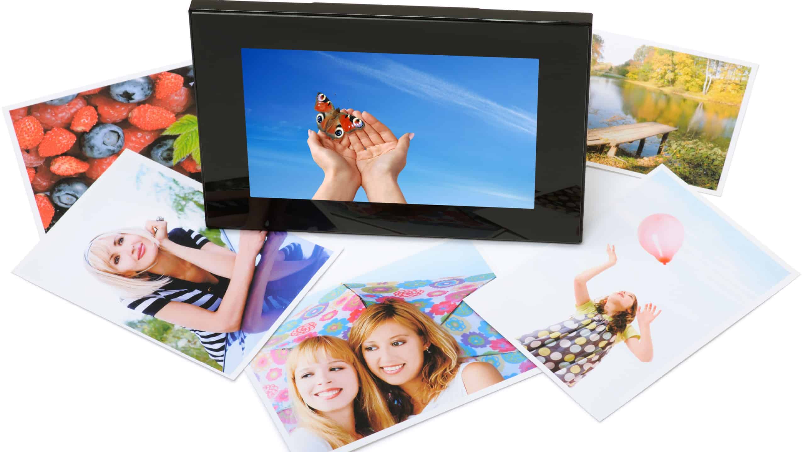 digital frame with printed photos