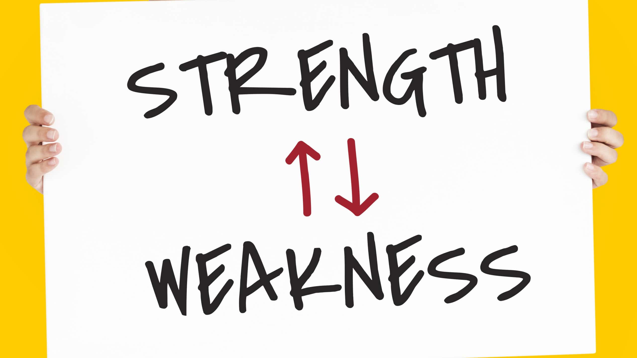 Strength Weakness Arrow Up Down Word