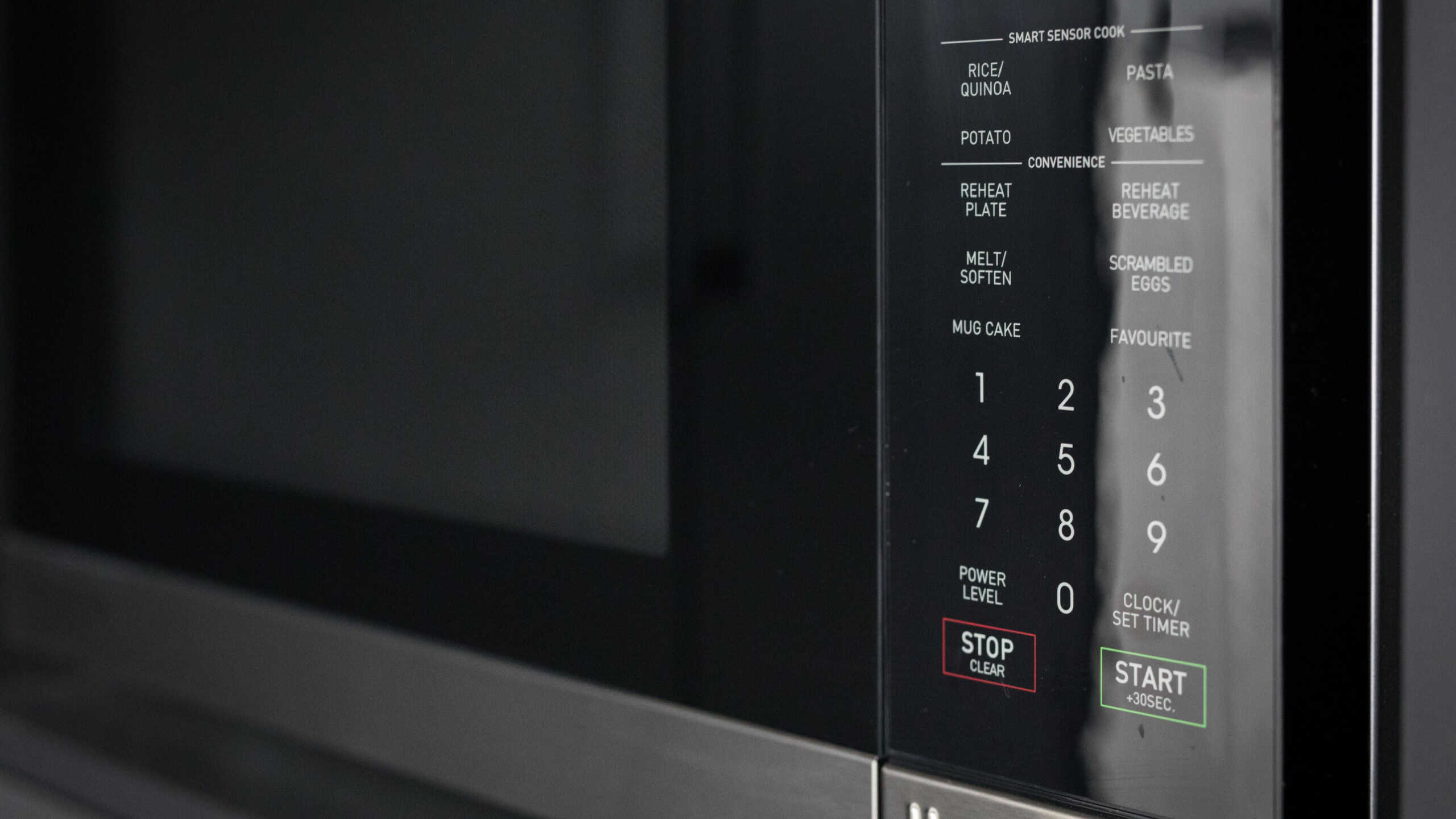 Modern microwave cooking oven display