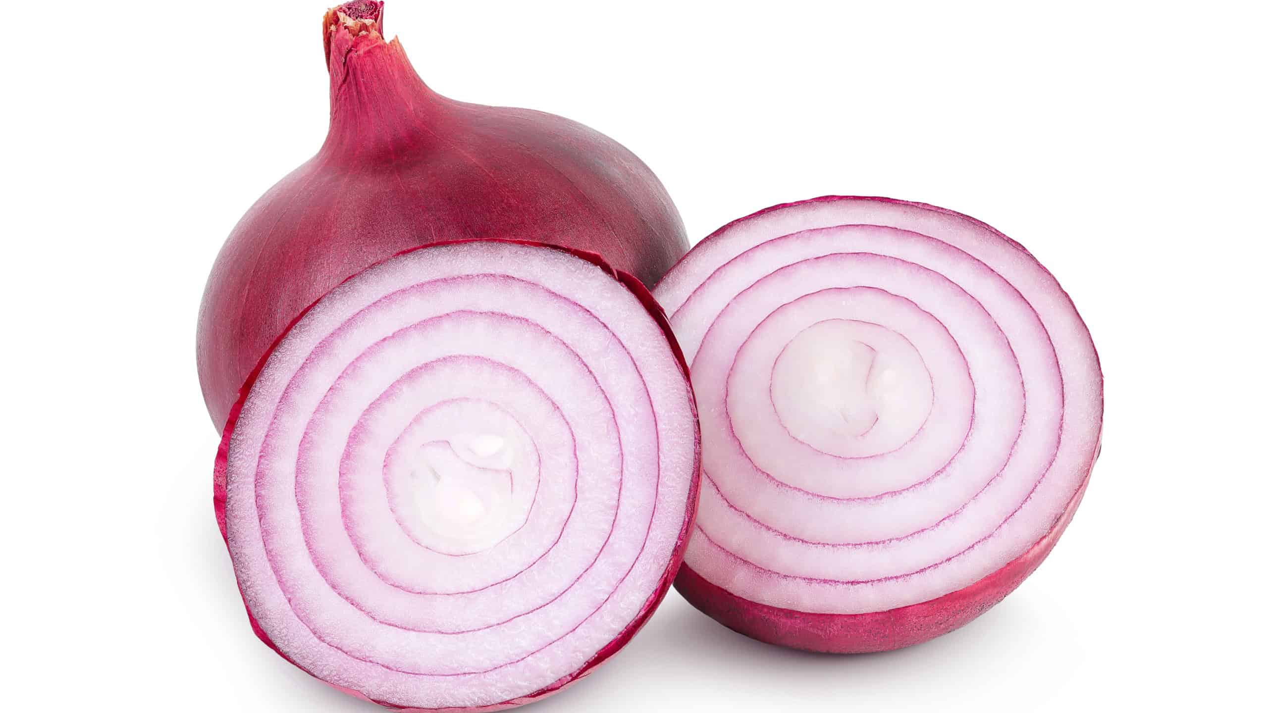 Red onion isolated on a white background