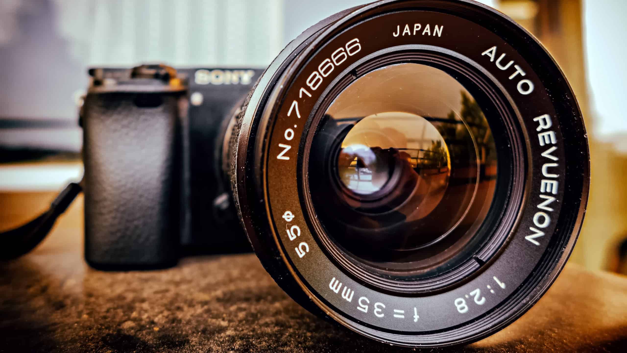 BOEBLINGEN, GERMANY - Aug 29, 2019: BOEBLINGEN,GERMANY - AUGUST 29,2019:Stettiner Strasse This is an old japanese Revuenon prime 35mm-lense It was made in the 1970s
