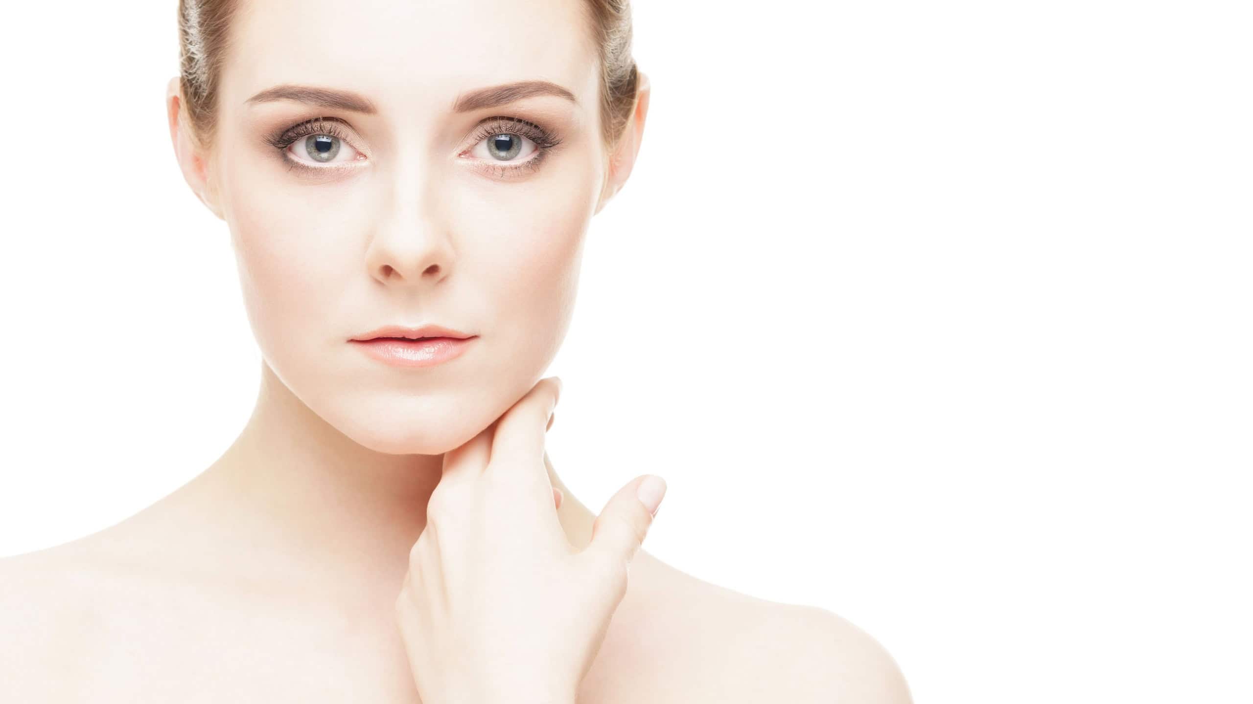 Spa portrait of beautiful, fresh and healthy woman. Human face isolated on white background.