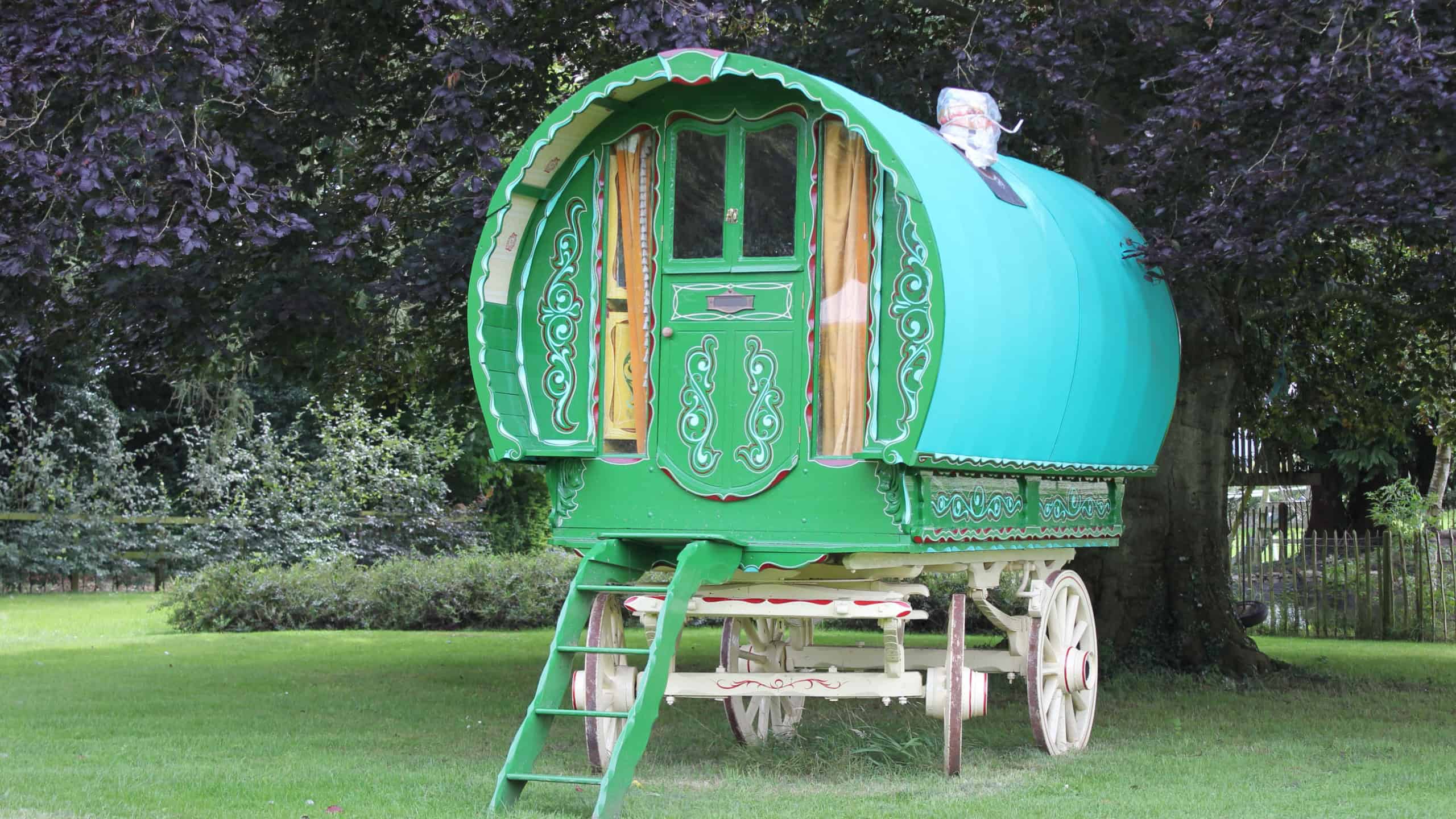 A Gypsy Wagon on the Grass