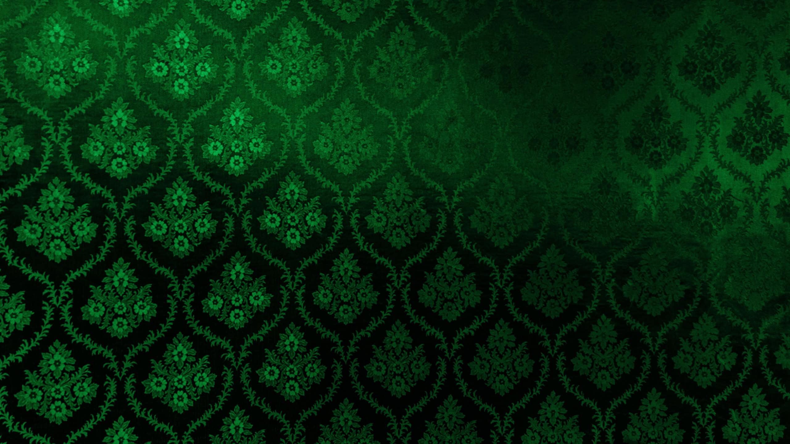 Closeup of green victorian vintage textured textile wall for design purpose
