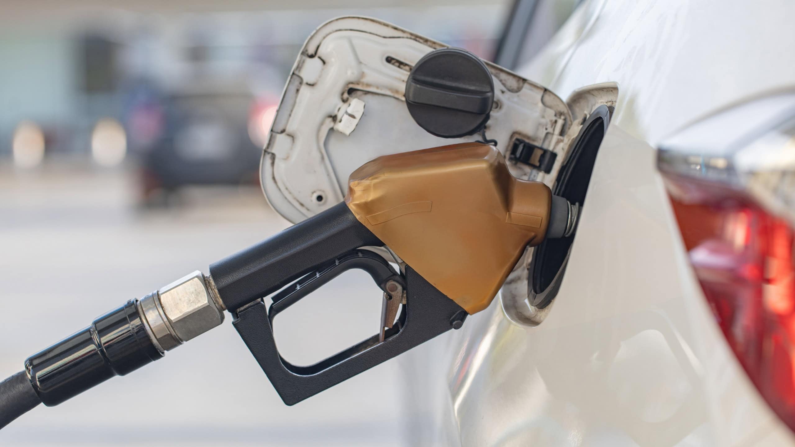 Refill and filling Oil Gas Fuel at station. Gas station - refueling. To fill the machine with fuel. Car fill with gasoline at a gas station. Gas station pump.