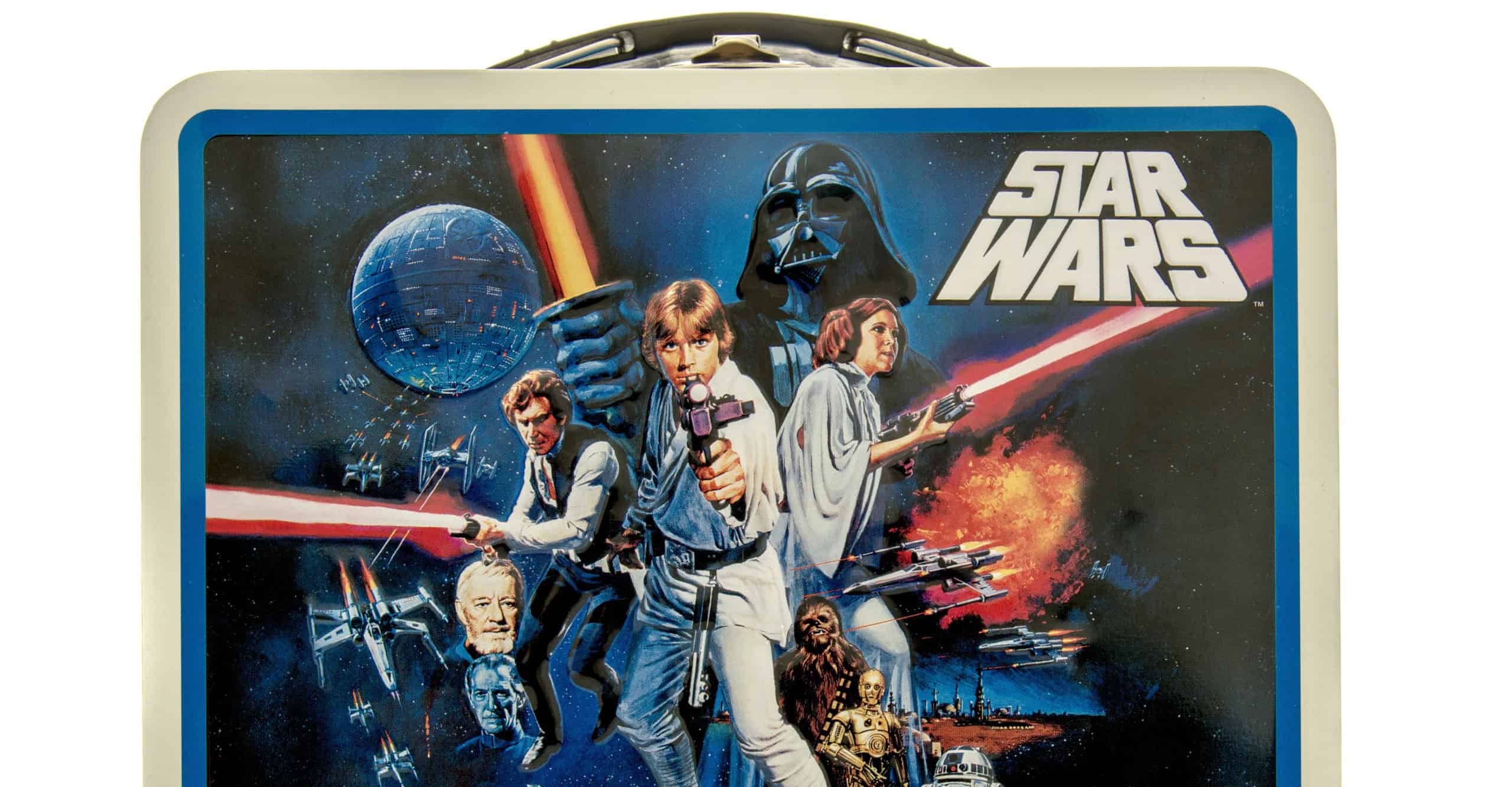 Winneconne, WI - 6 April 2016: Metal lunch box featuring Star Wars on an isolated background.