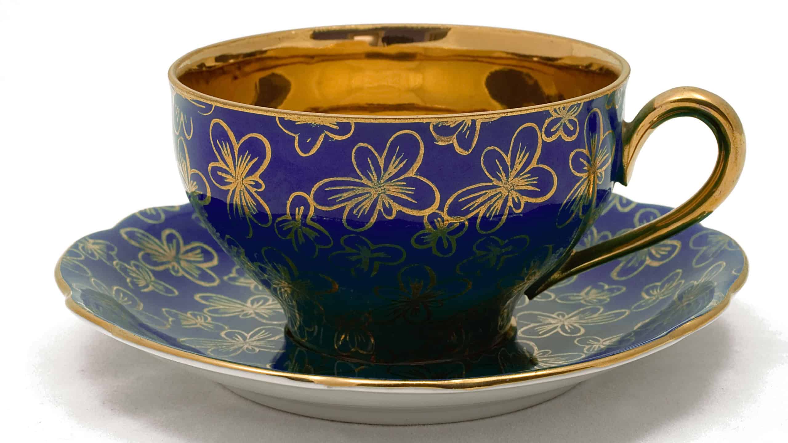 green antique teacup