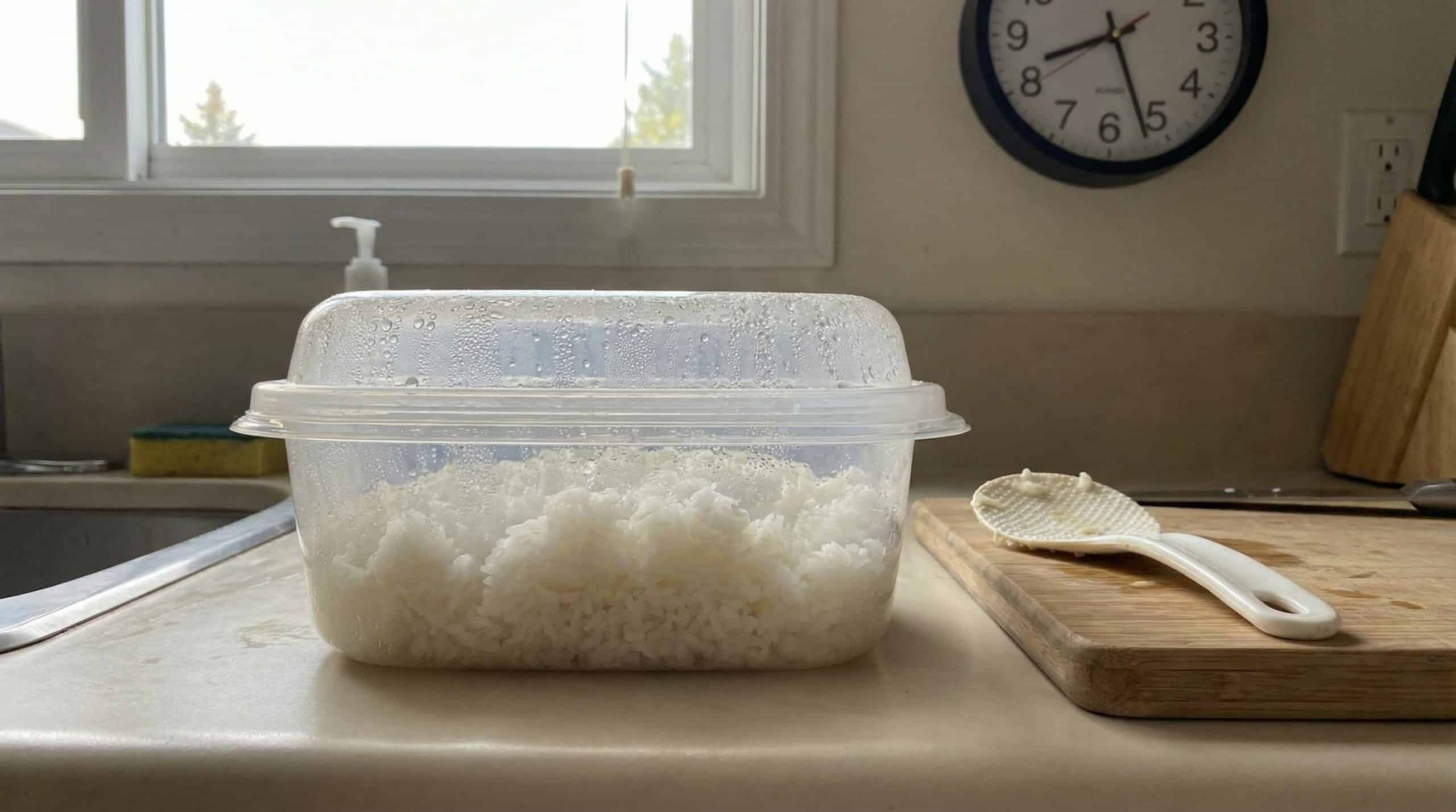 Storing cooked rice overnight on the counter