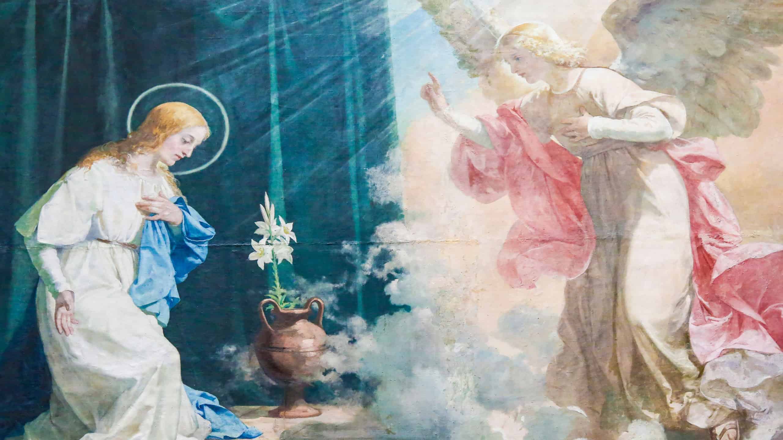 Fresco of the Virgin Mary and the Archangel Gabriel at the Annunciation