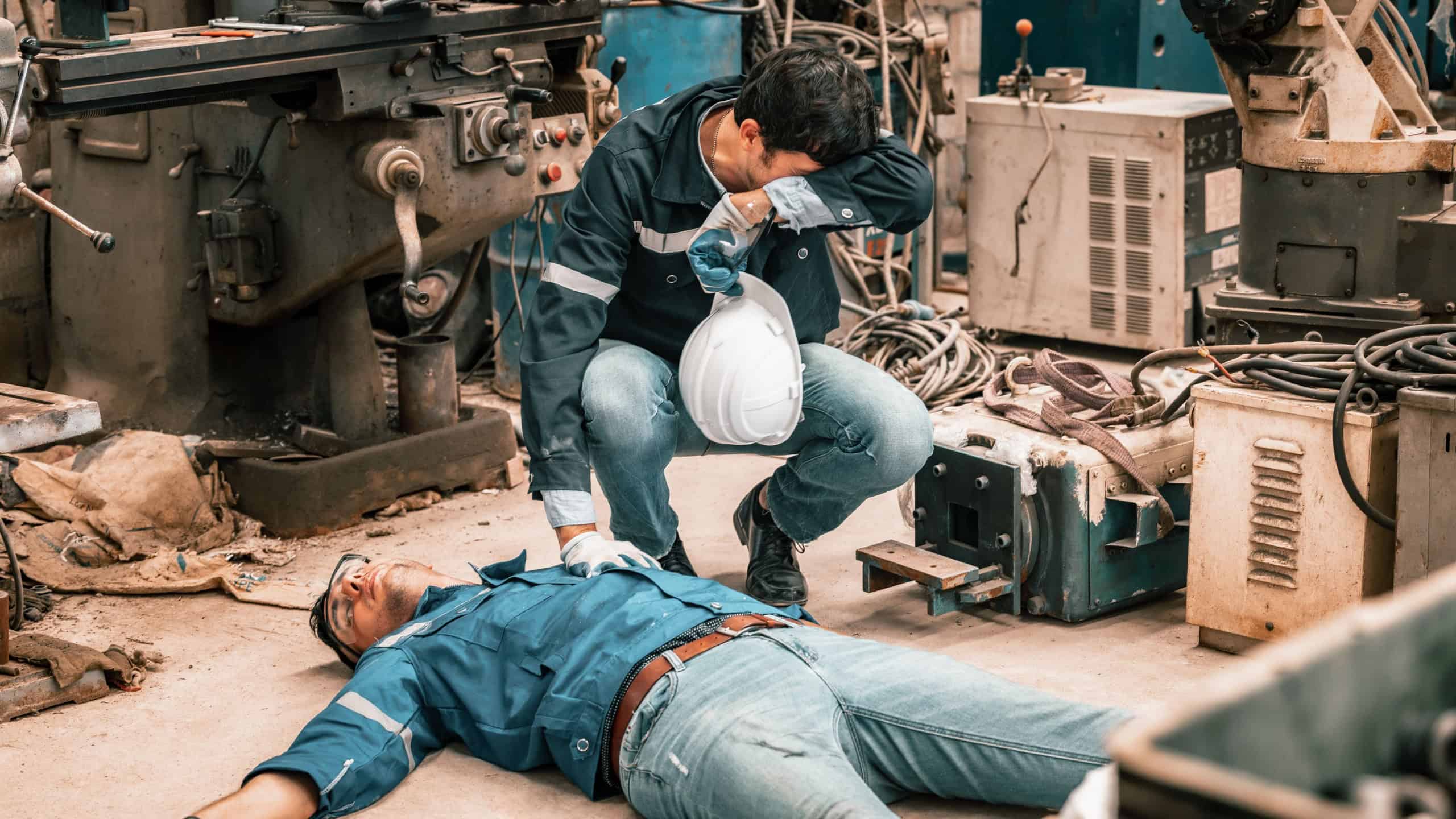 The fatal accident was a heart attack to become unconscious and unresponsive suffered by the robotic welding technician. The Cardio Pulmonary Resuscitation performed by the coworker has no benefit.