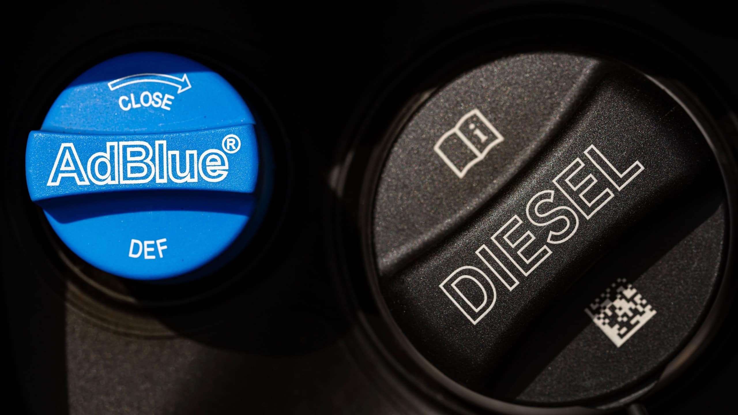 Closeup of Filler neck for Diesel exhaust fluid