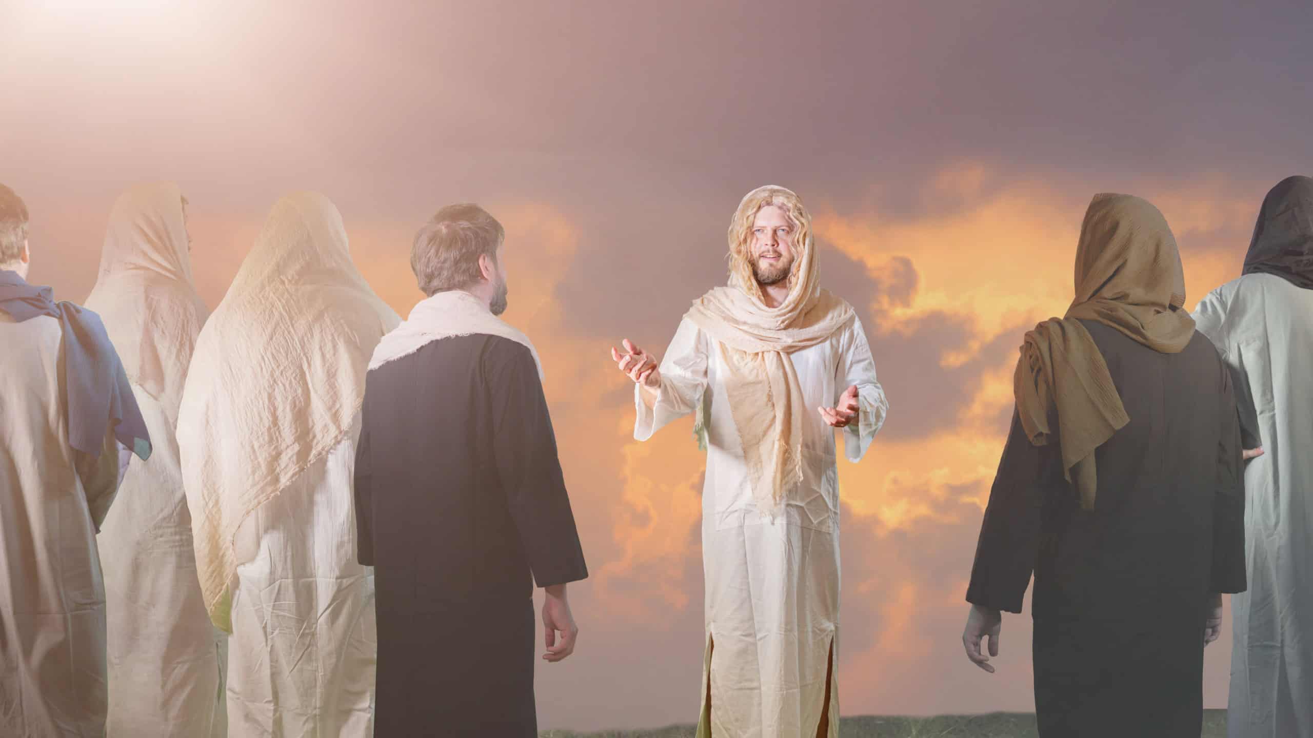 Jesus Christ preaching to his samples