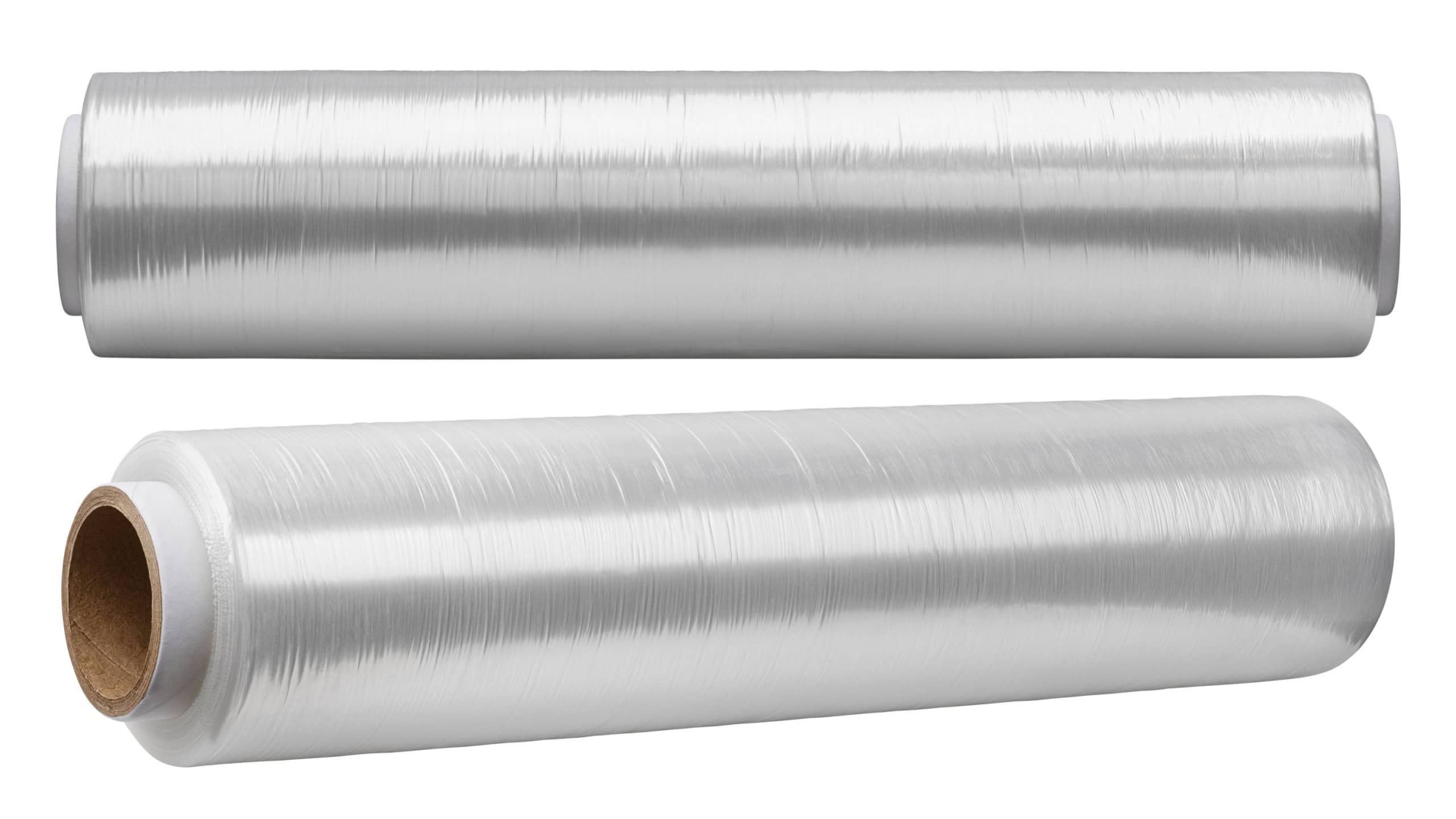 stretch food Transparent Cling Film Roll isolated on white background, clipping path, full depth of field