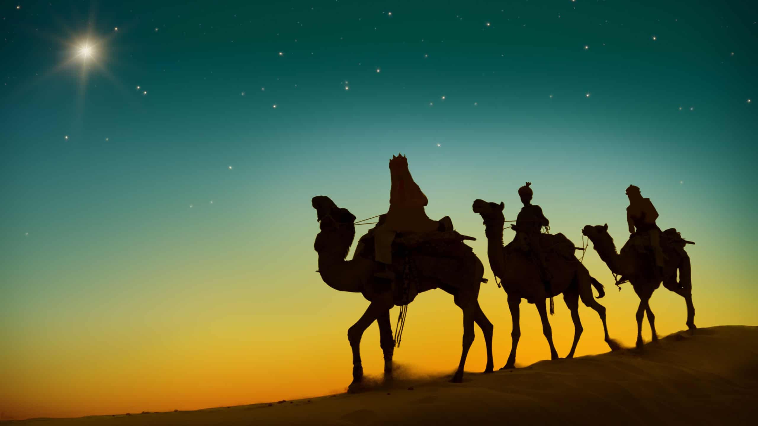 Three Wise Men Camel Travel Desert Bethlehem Concept