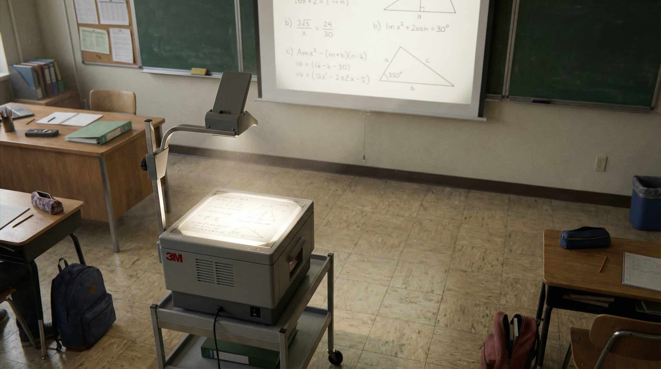 an Overhead projector at school from the 90s