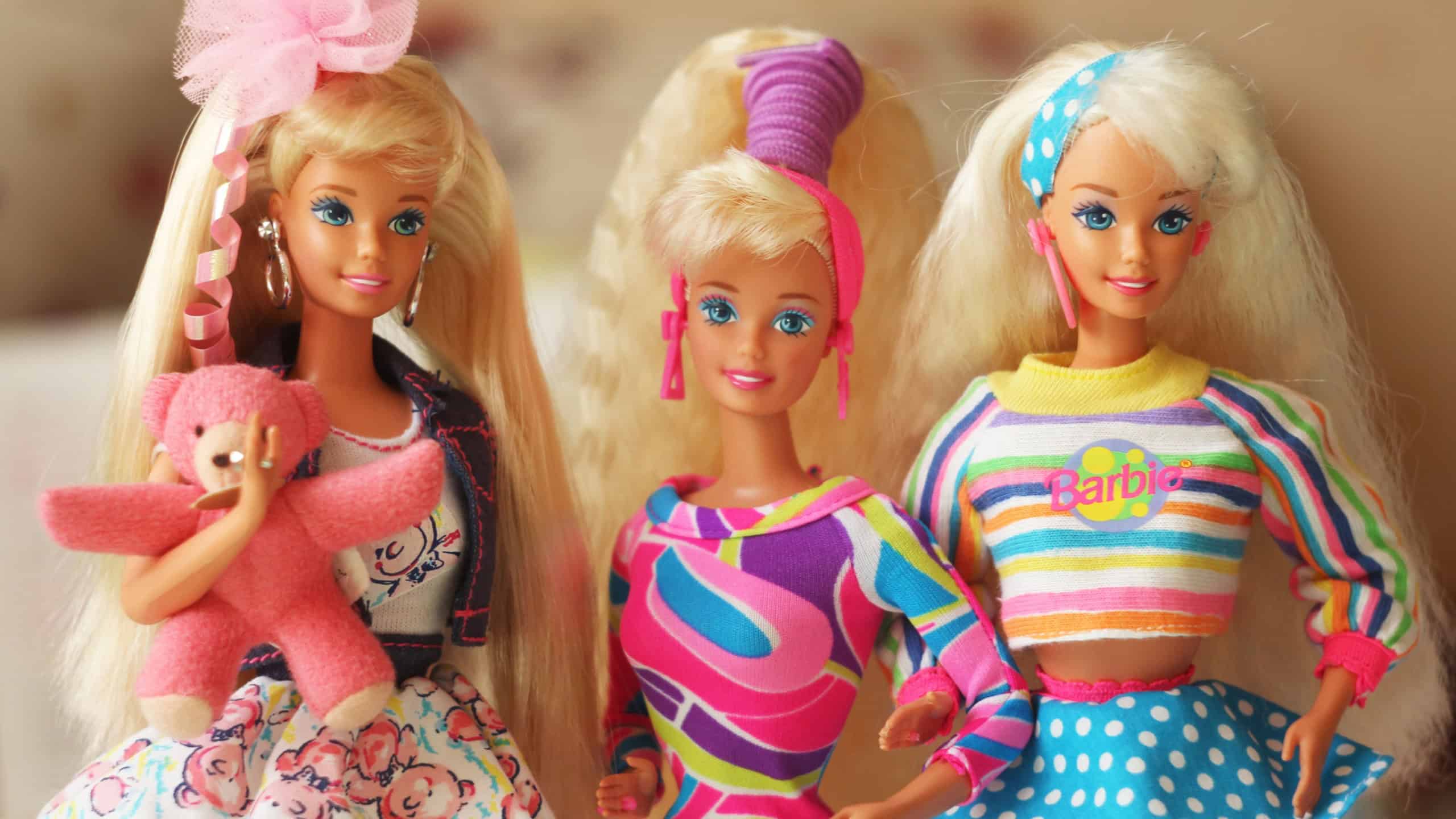 A beautiful barbie with a long white hair. Stylish doll.