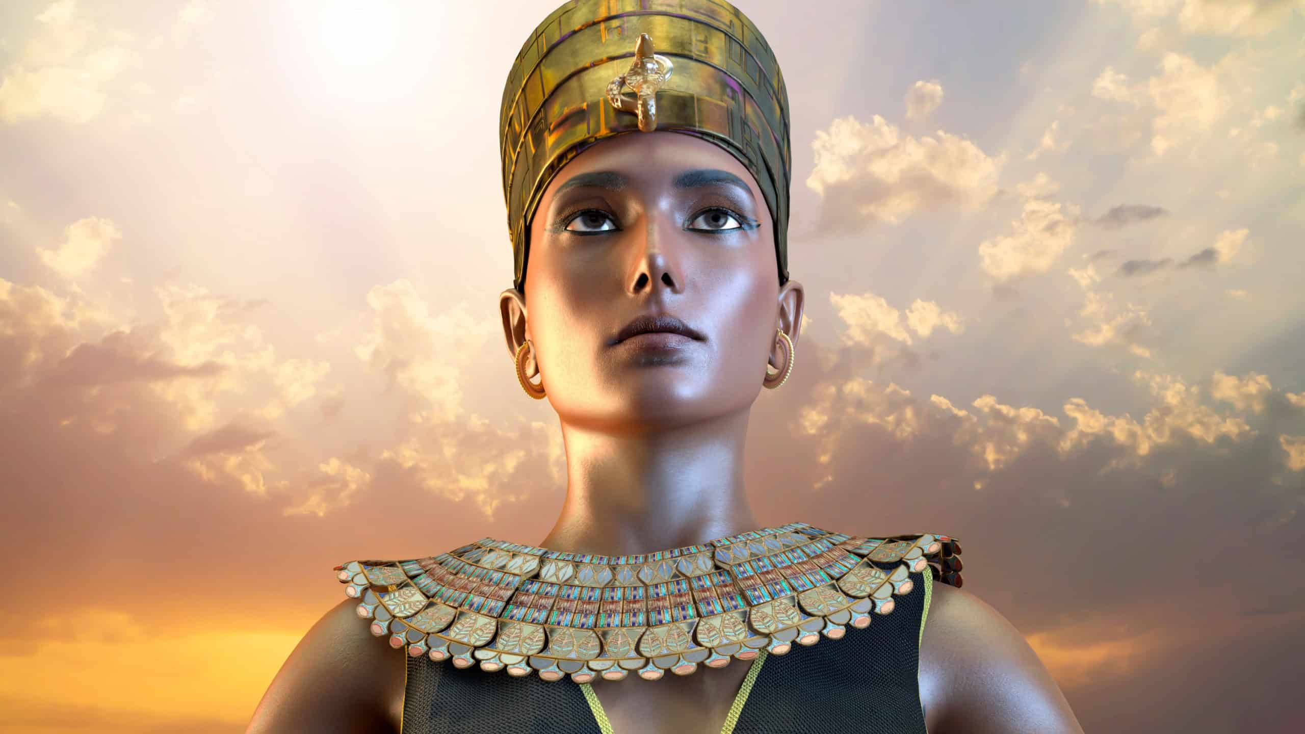 3D Illustration of a Cleopatra Egyptian Queen VII century of Egypt
