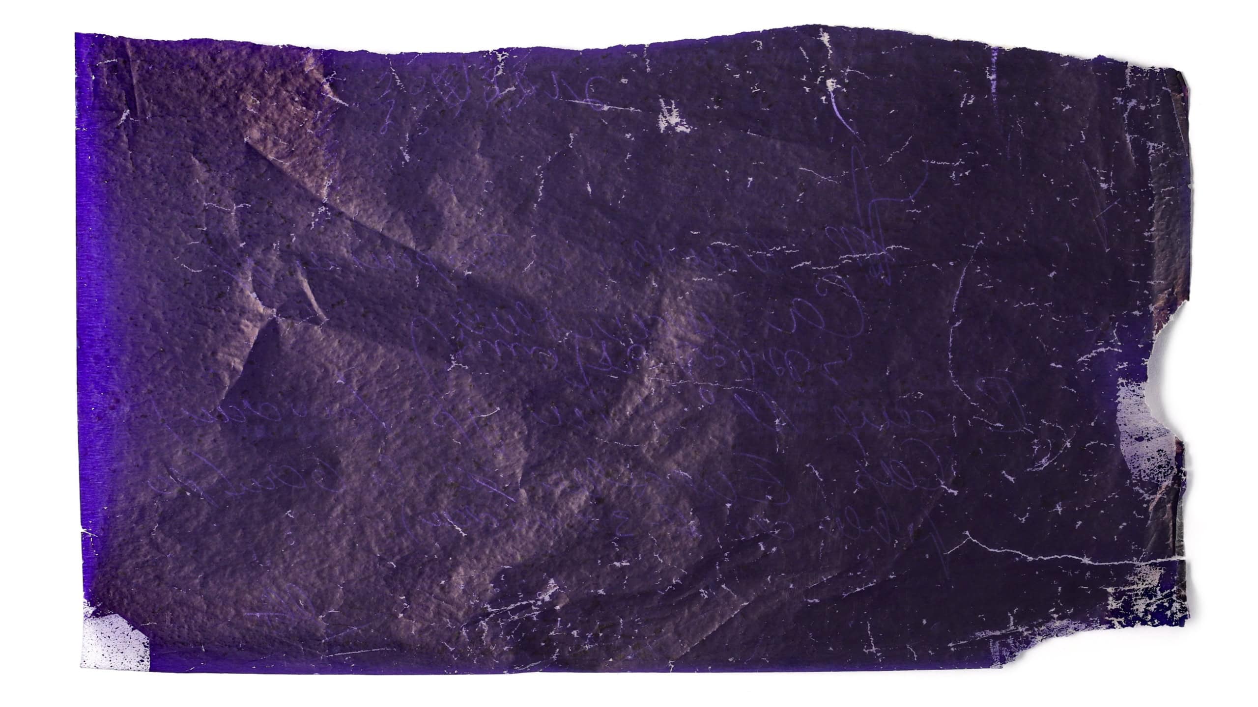 Blue carbon paper isolated on white background, top view