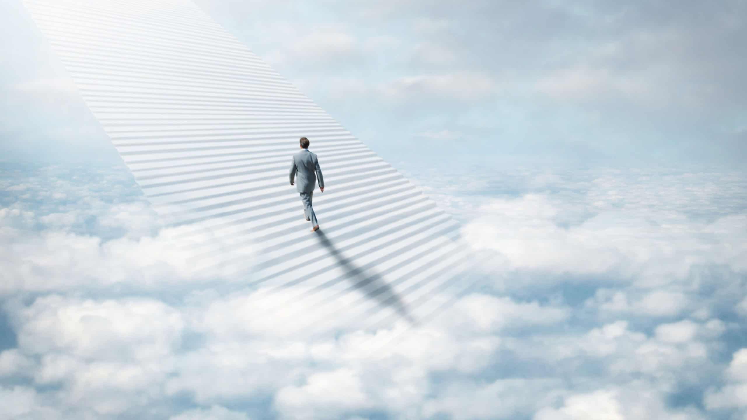 Stairway to heaven. Shot of a stairway leading up to heaven.