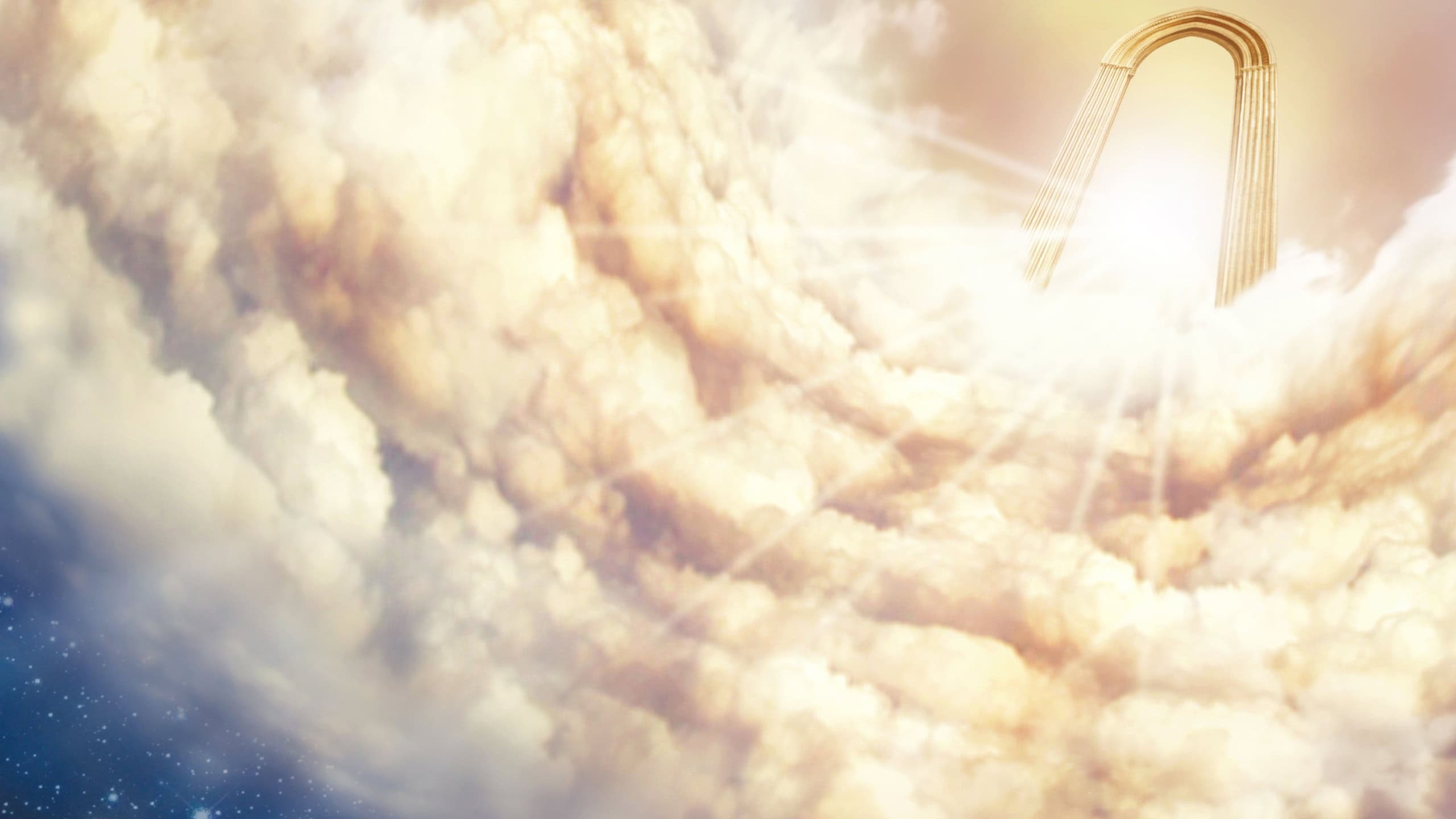 Infinite sky above the clouds. Shot of the Pearly Gates above the clouds.