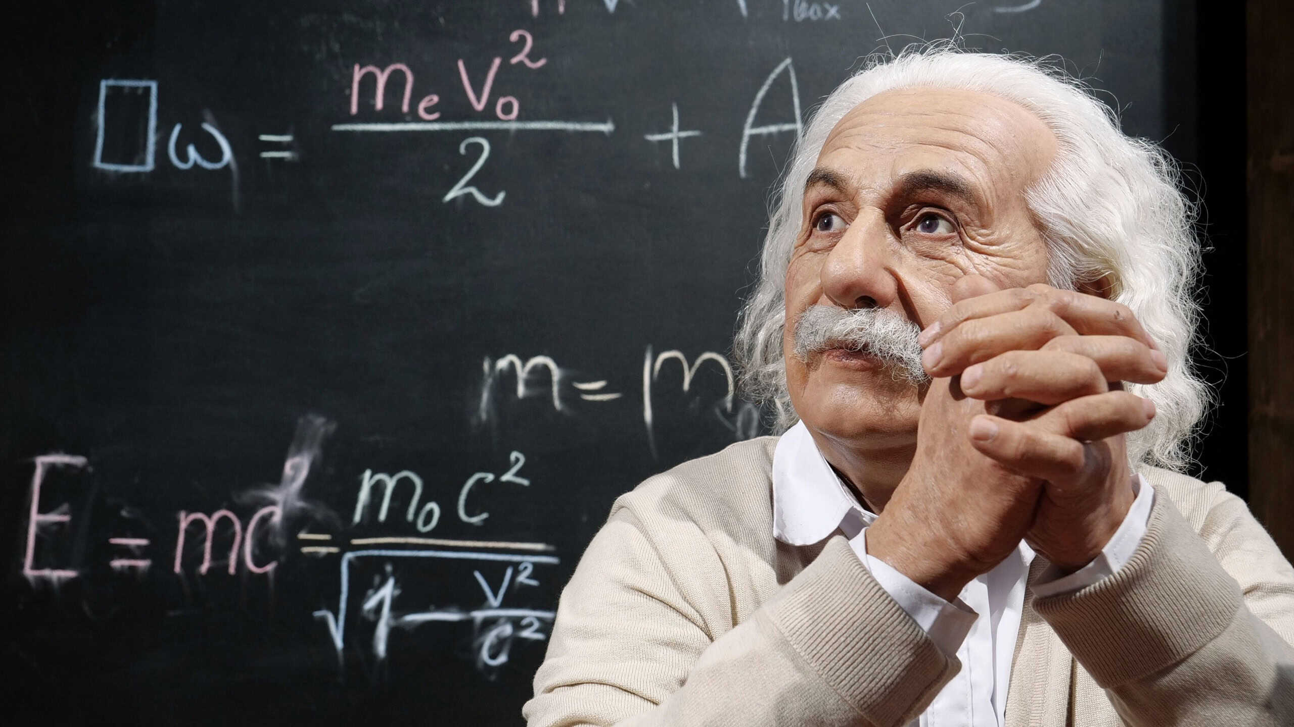 BUKOVEL, UKRAINE, OCTOBER 5, 2022: Wax figure of world-famous scientist, theoretical physicist, Nobel laureate, creator of theory of relativity Albert Einstein