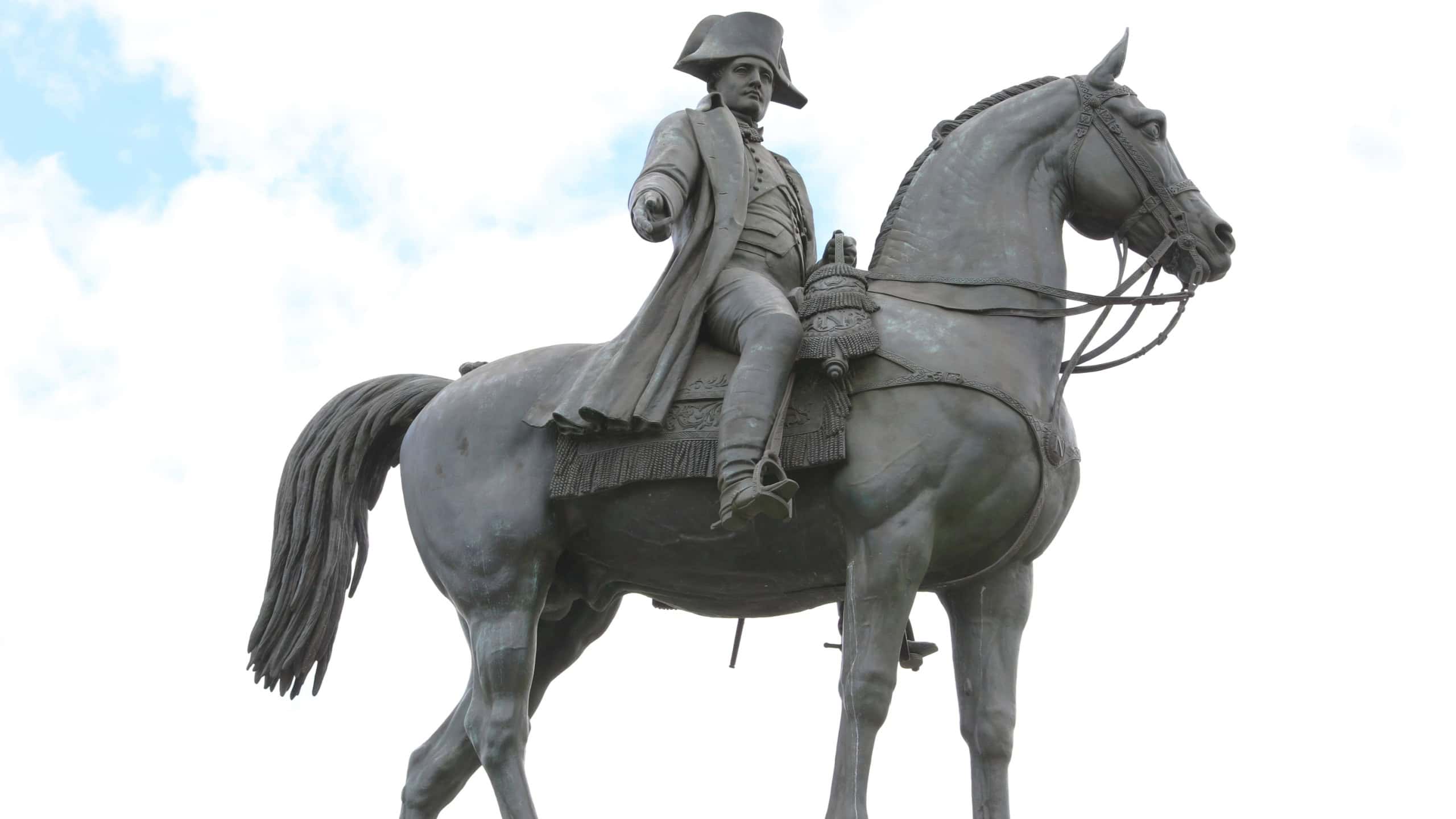 Equestrian sculpture of Napoleon in La Roche-sur-Yon, Vendée, France, 05-23-2023