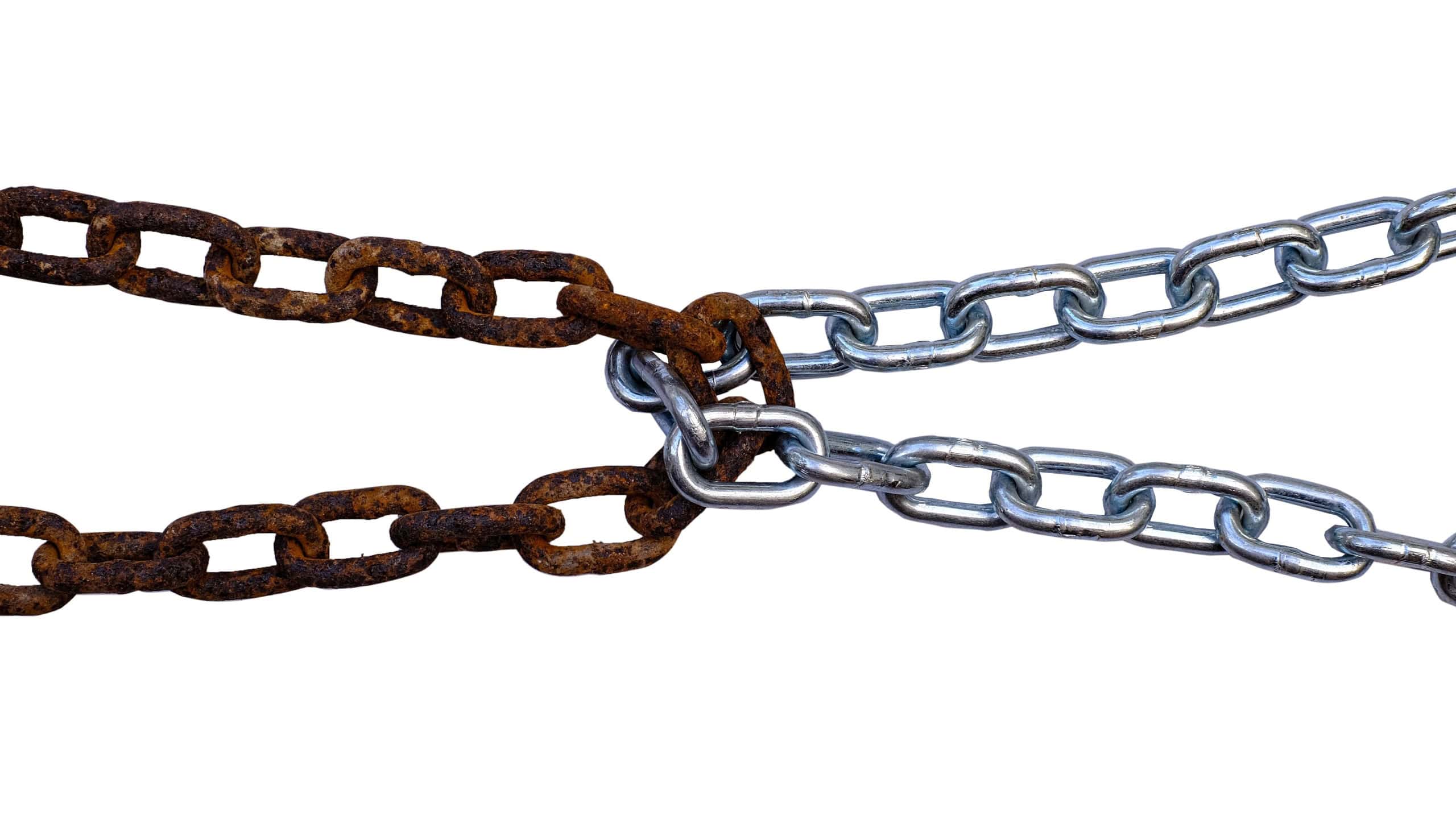 Old chains and new chains are linked together