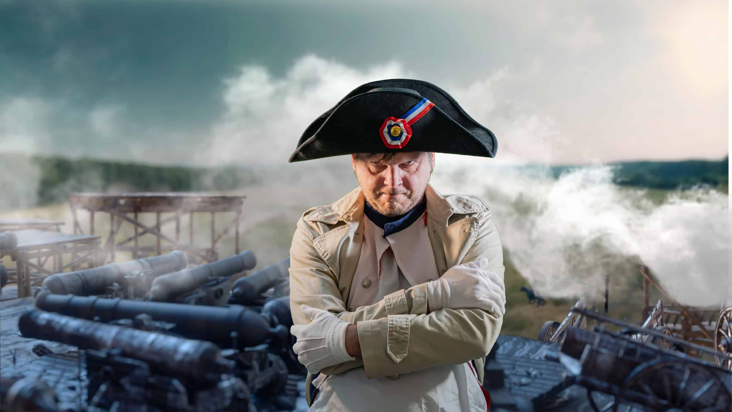 Napoleon Bonaparte, military leader of the 18th century on the battlefield