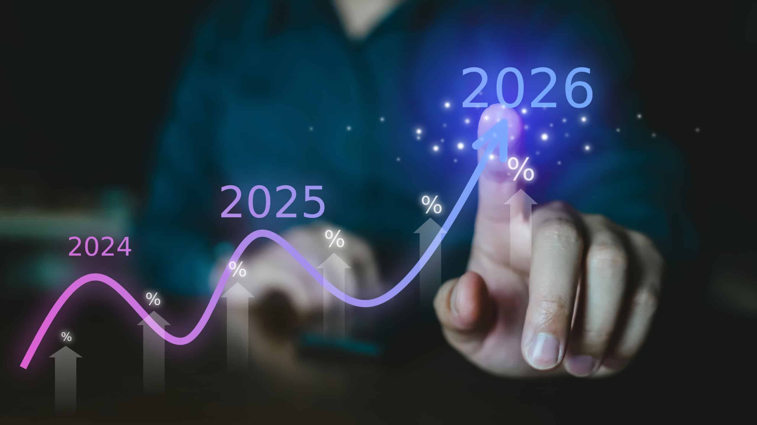 Business Growth Forecast 2024 to 2026 Financial Investment Trend Concept.