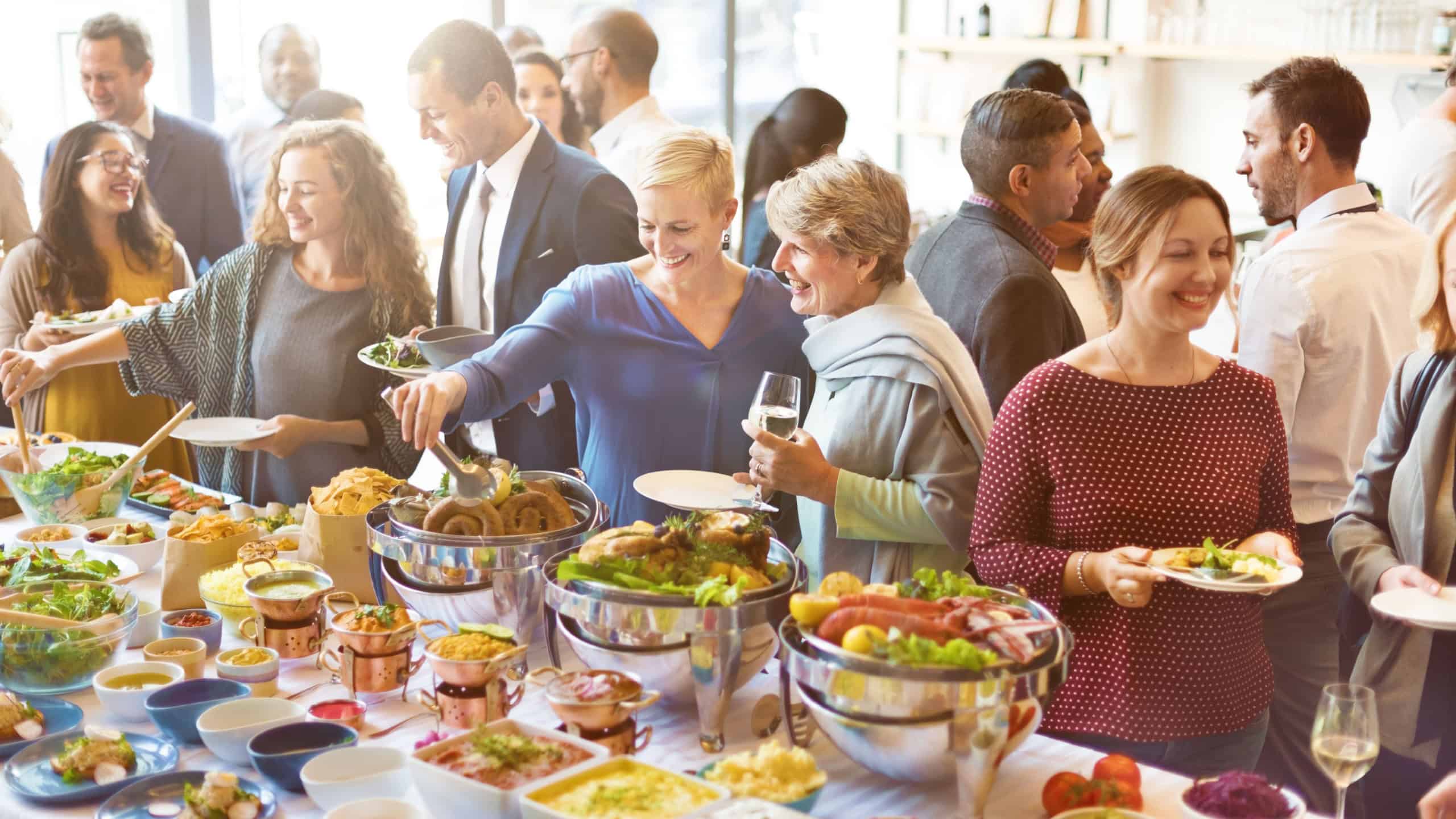 Diversity People Enjoy Buffet Party Concept