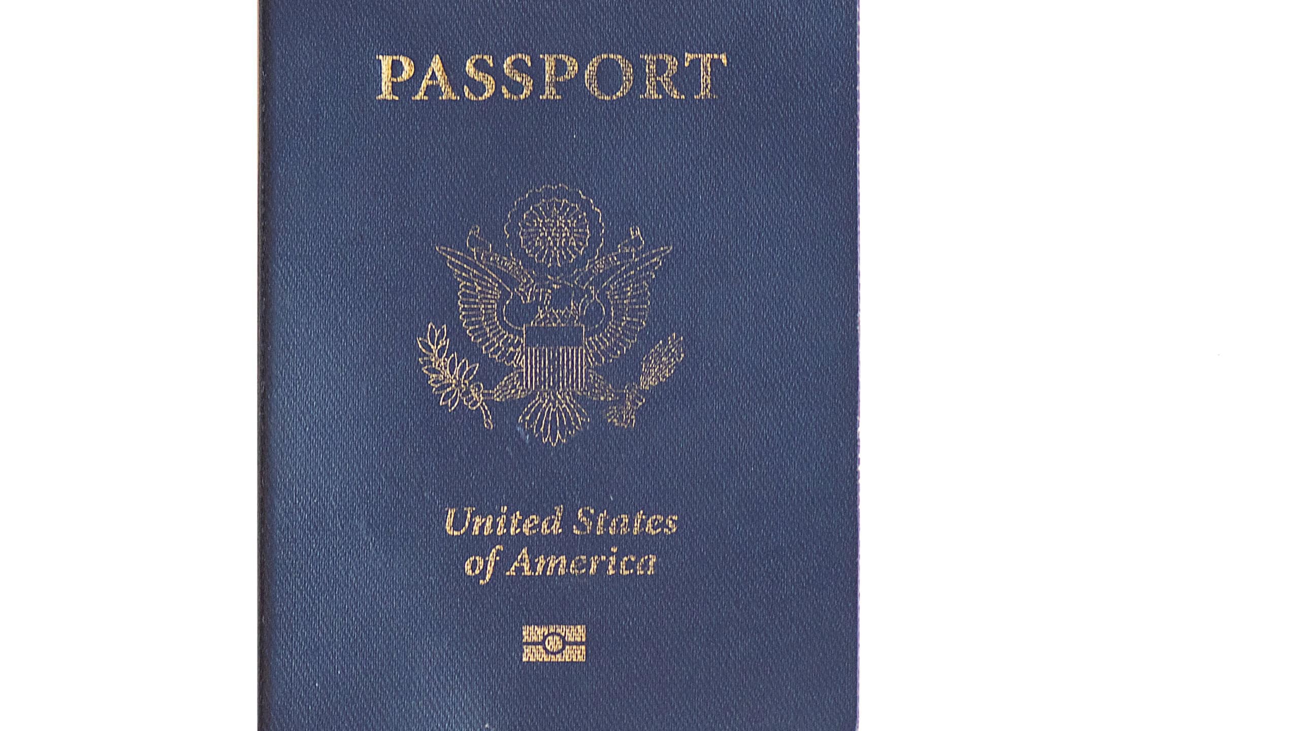 Shabby United states of America passport isolated on white background