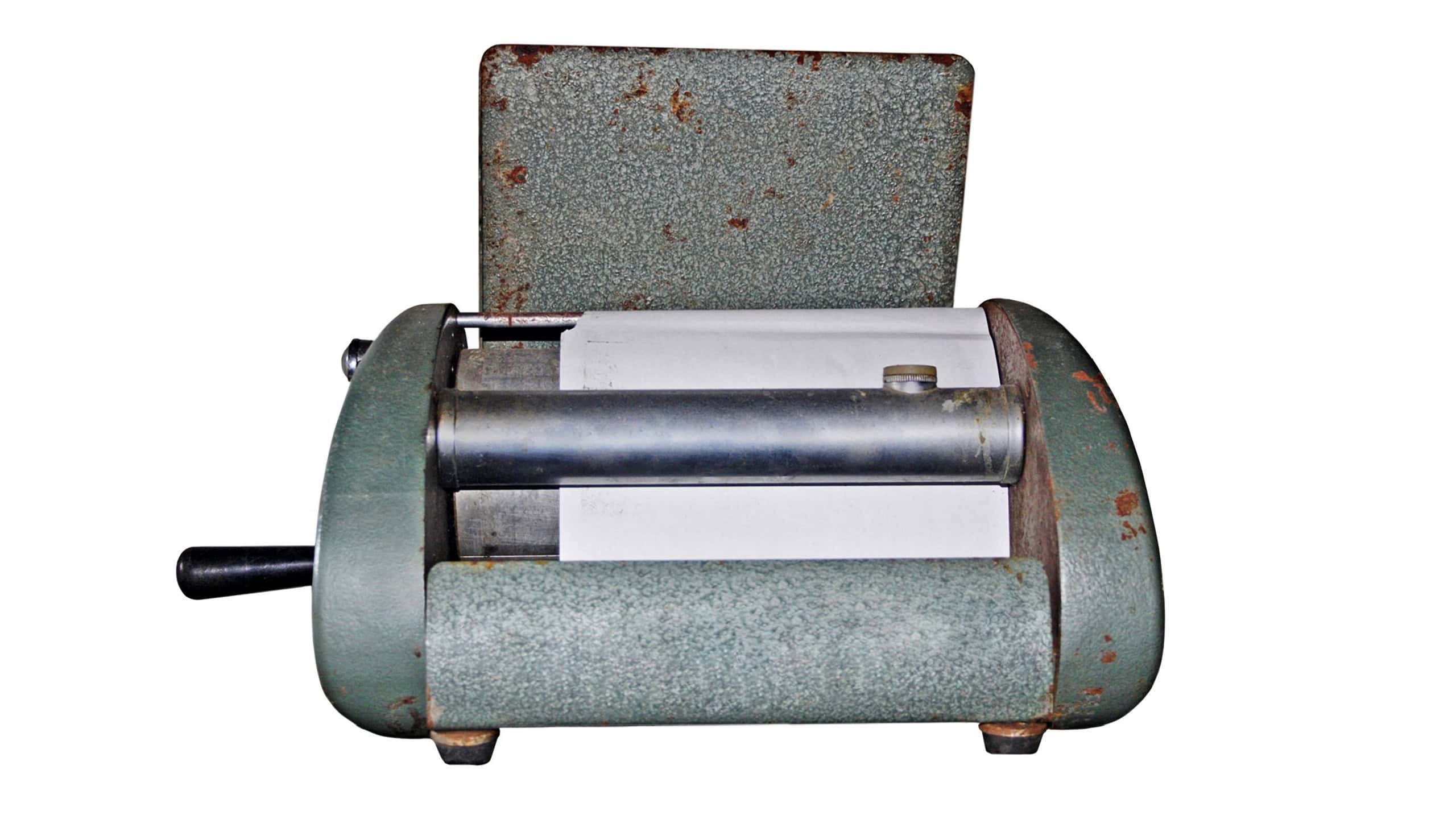 Antique mimeograph - A duplicate machine isolated on white background.