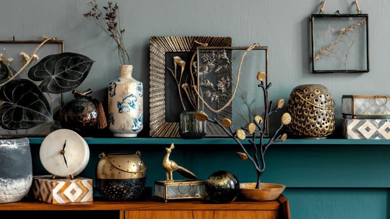 Stylish and retro composition of elegant personal accessories and beautiful decoration. Modern and retro concept of living room. Home decor. Mock up picture frames. Wood panelling. Template.