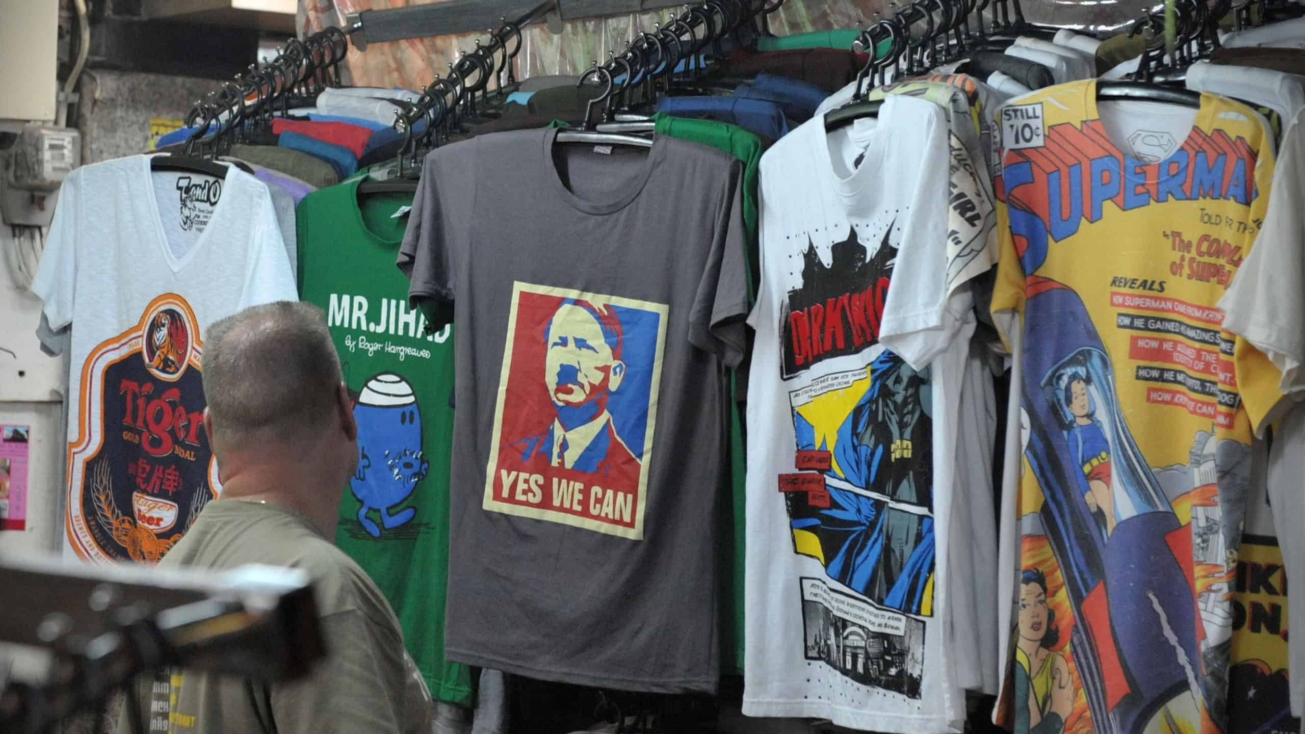 T-shirts are seen for sale