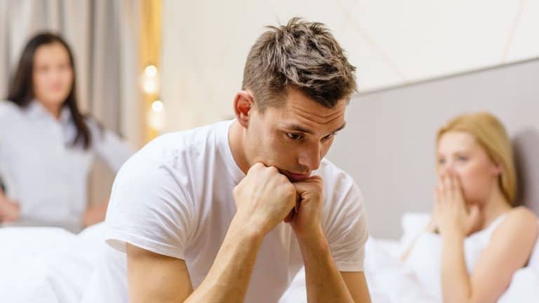 relationships and sexual problems concept - wife caught man cheating with another woman