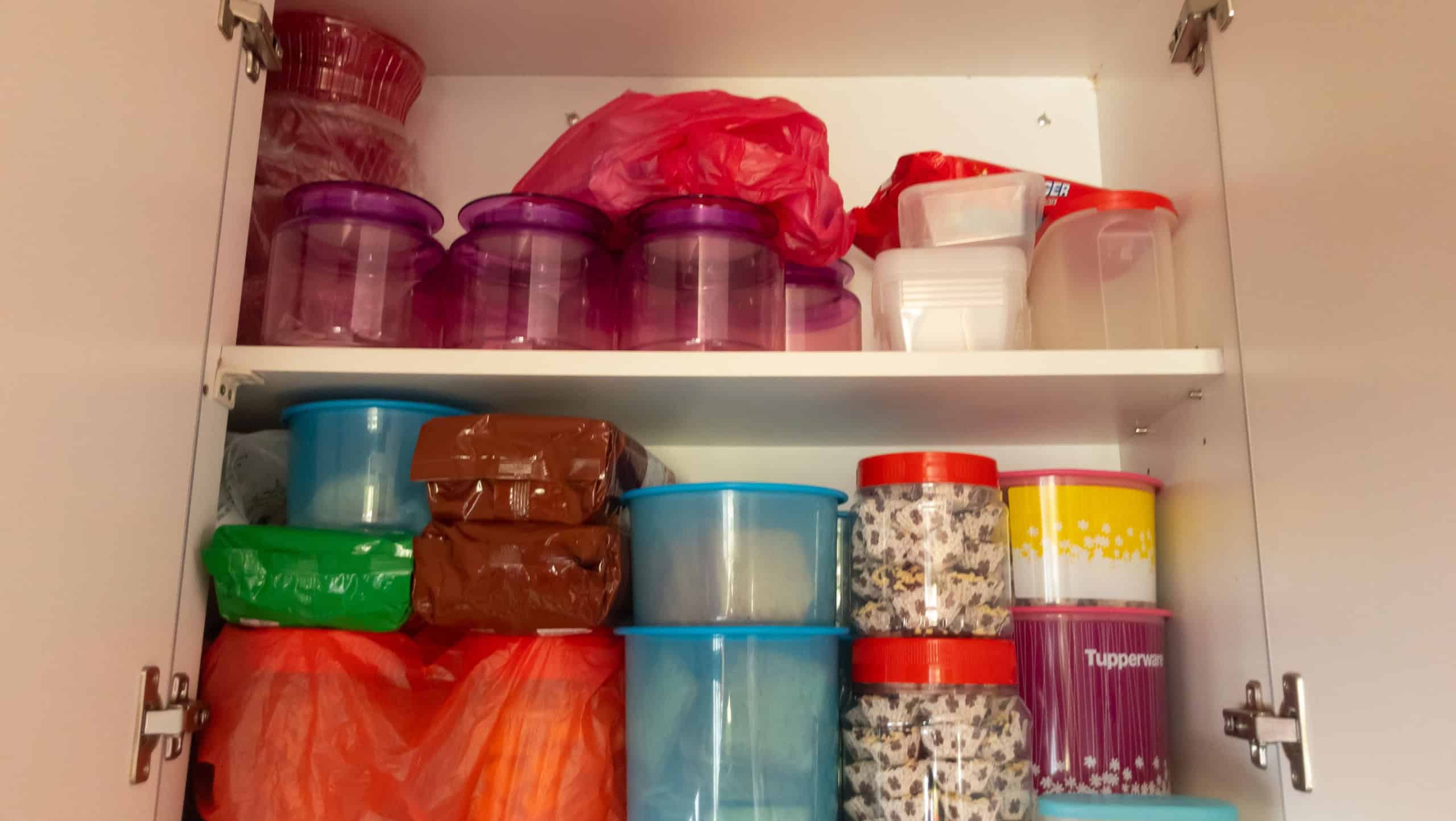 Klang, Selangor Malaysia : 21th May 2020 - Food in the kitchen cabinet due to a panic buying because of pandemic Covid-19.