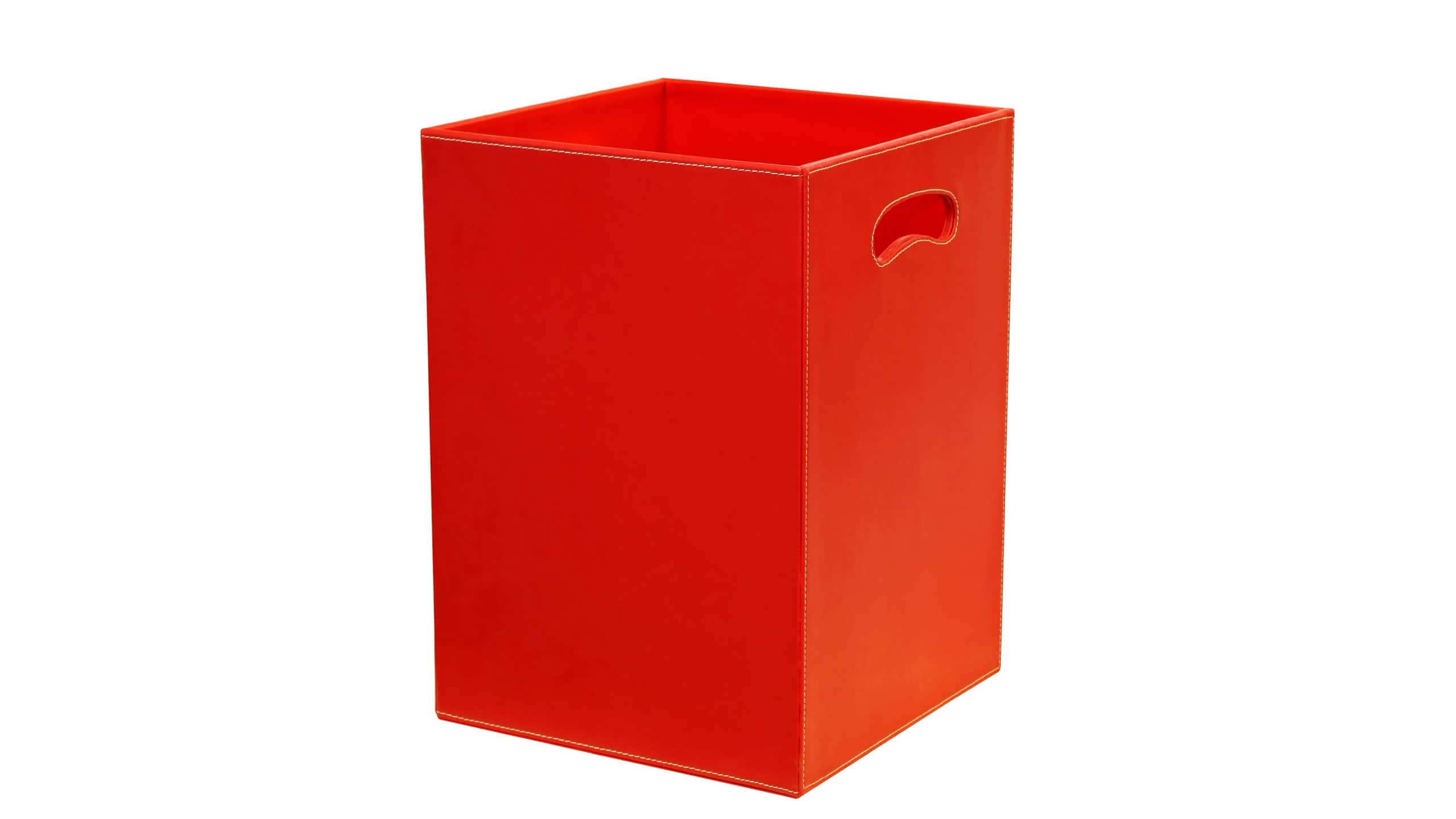 Big red square basket isolated on white