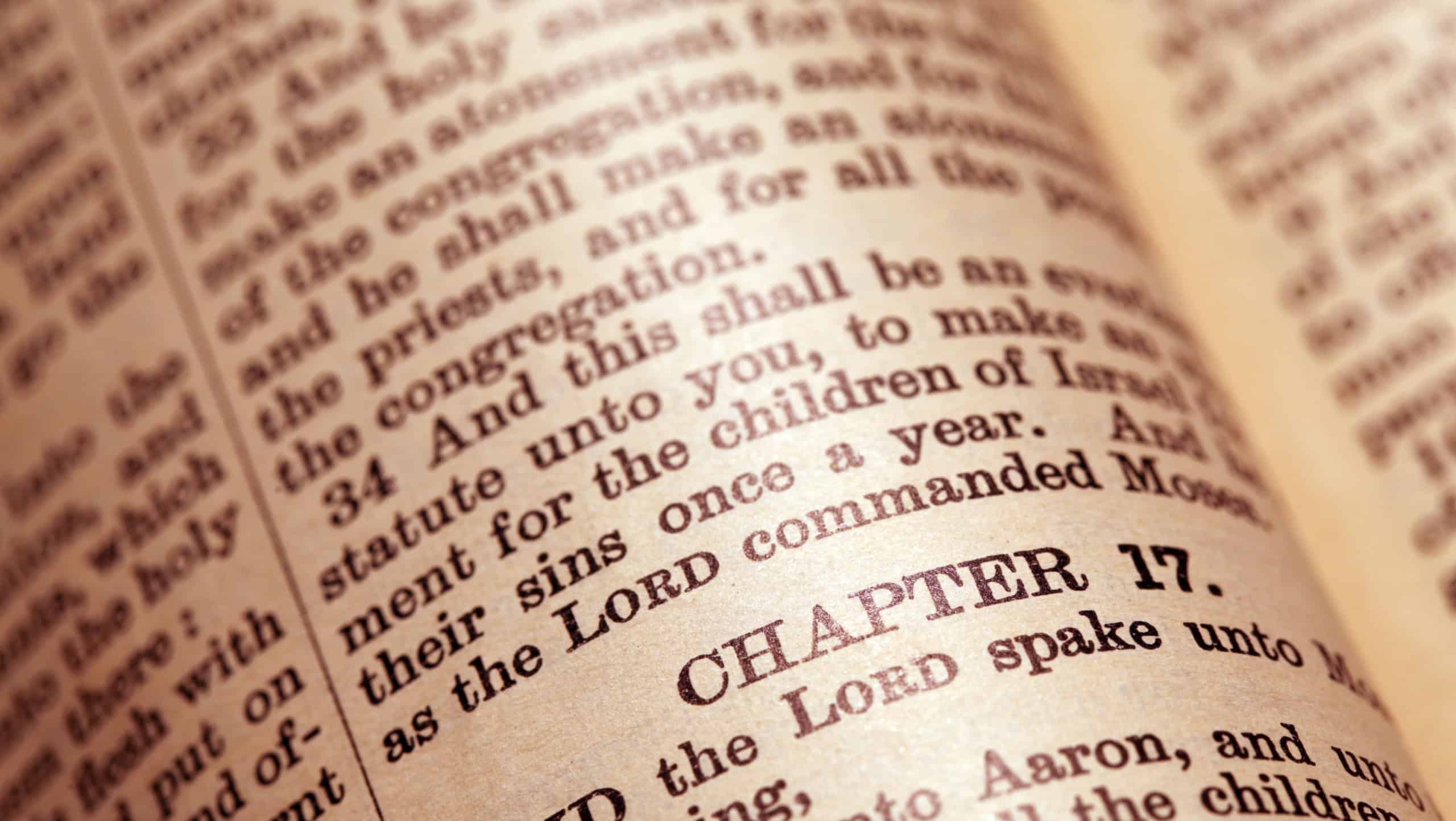 Close up of Holy Bible