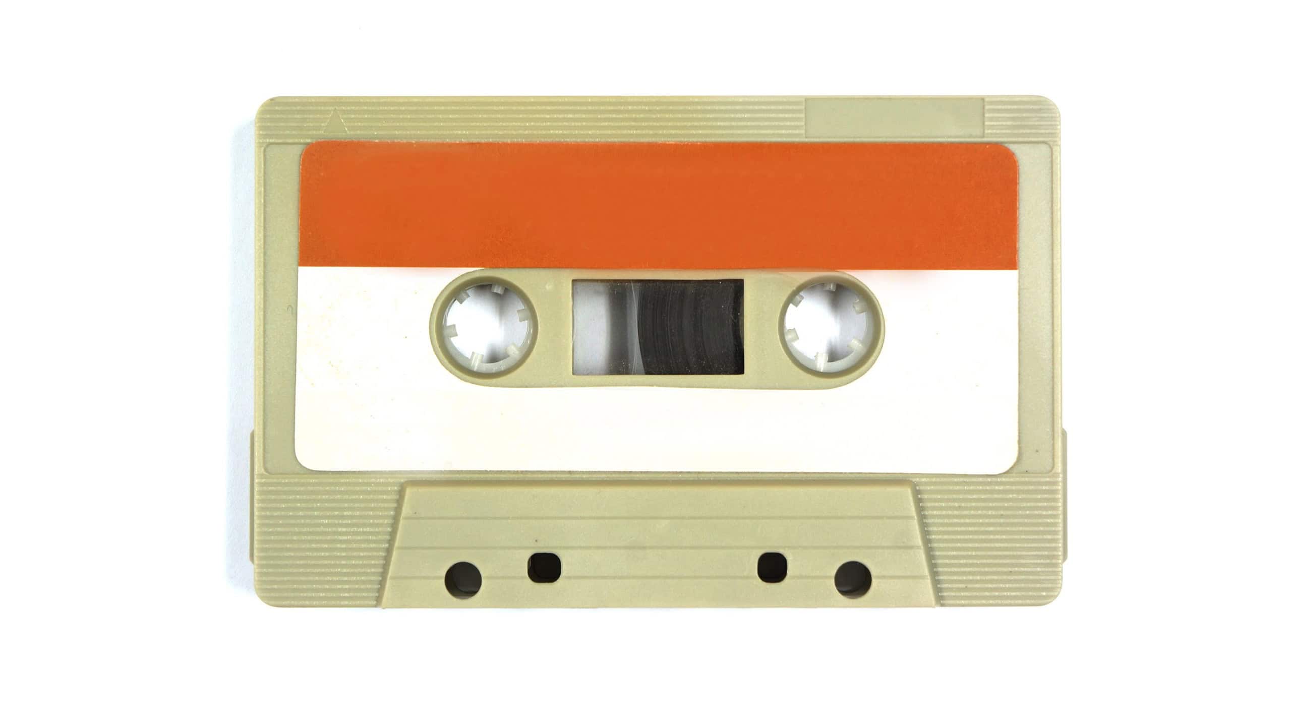 Cassette tape on white background
